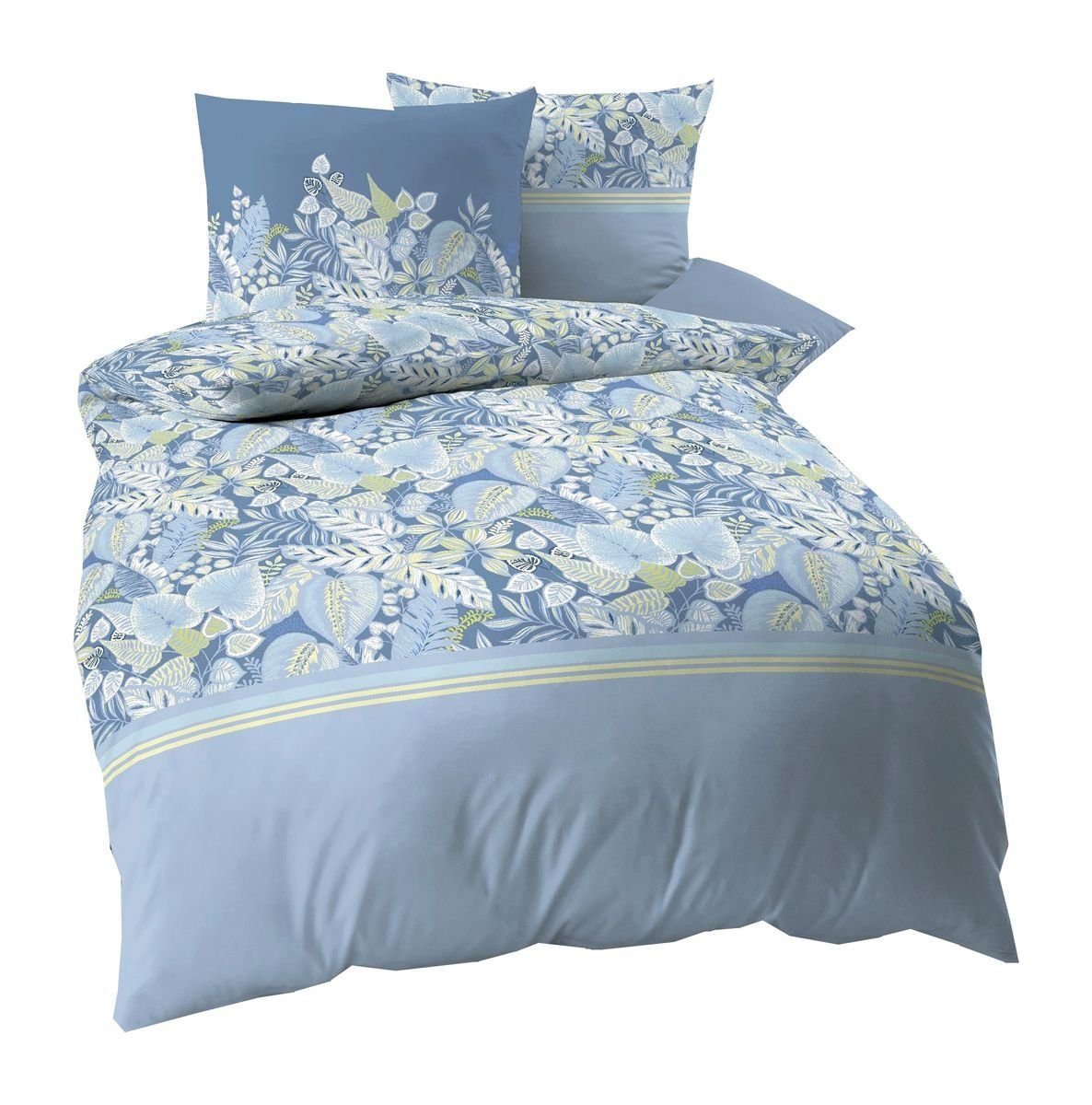 Bettwäsche Kaeppel Fein Biber Bettwäsche 2 tlg. 135x200cm Tika Rot / Blau Blüten, Kaeppel, Biber