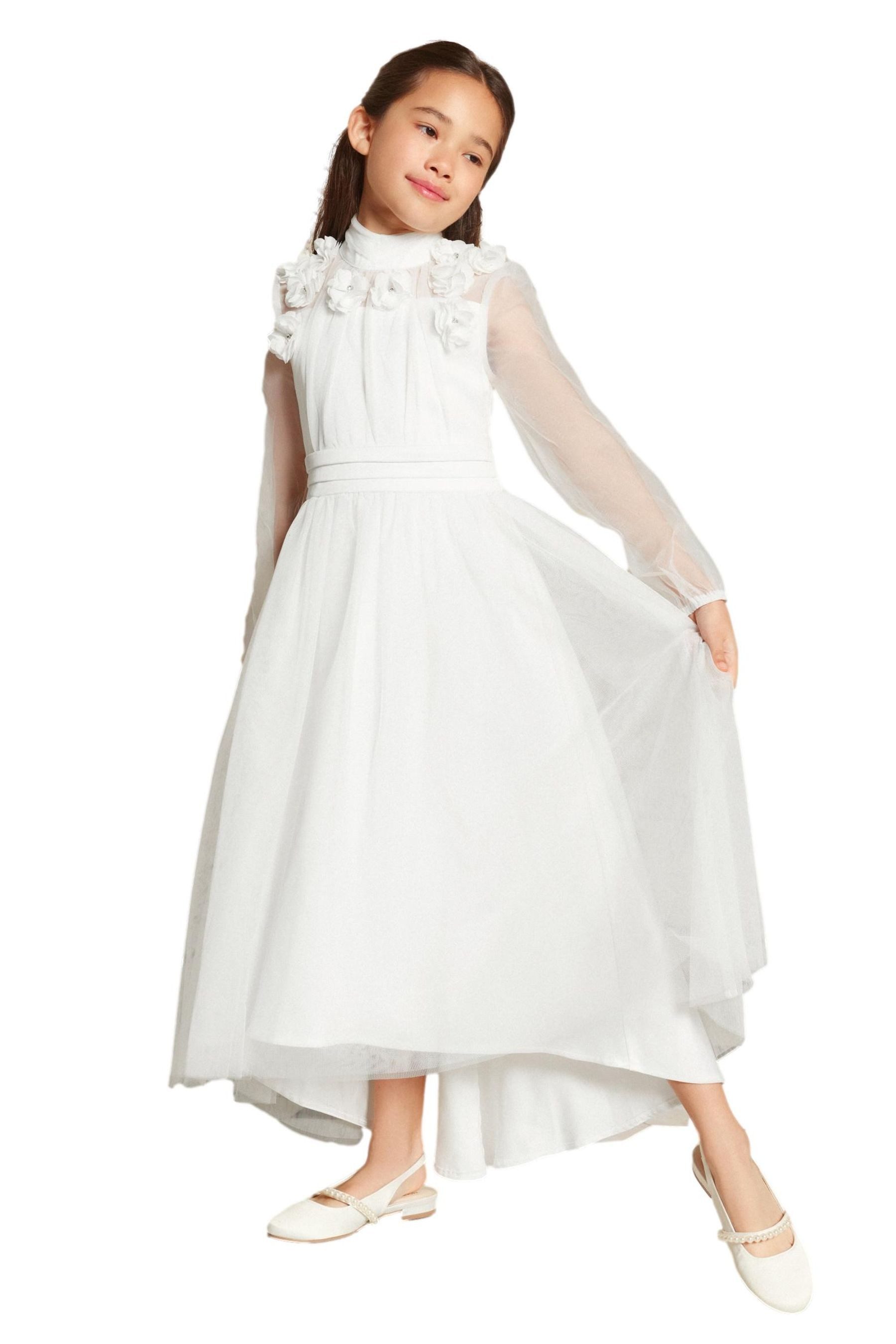 LIPSY Meshkleid Festliches Lipsy Langarmkleid, Heilige Kommunion (1-tlg)