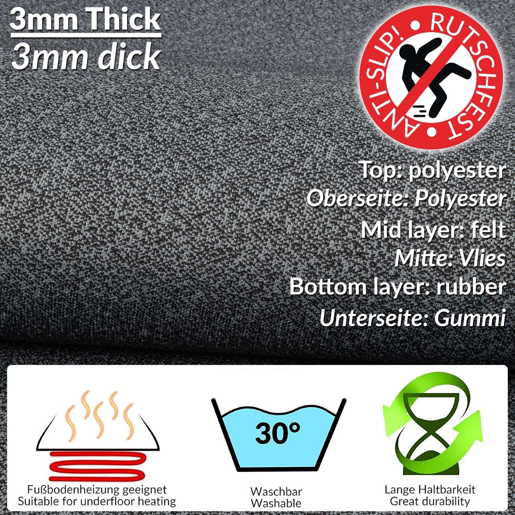 ANRO Küchenläufer Teppichläufer TAMARA Läufer Textil, günstig online kaufen