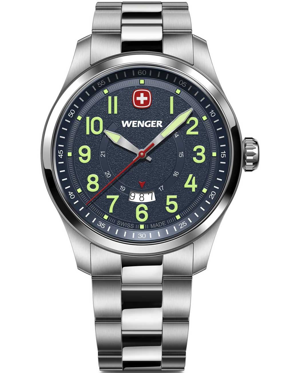 Wenger Quarzuhr Wenger 01.0541.123 Herrenuhr Terragraph 43mm 10ATM Wenger 01.0541.123 Herrenuhr Terragraph 43mm 10ATM