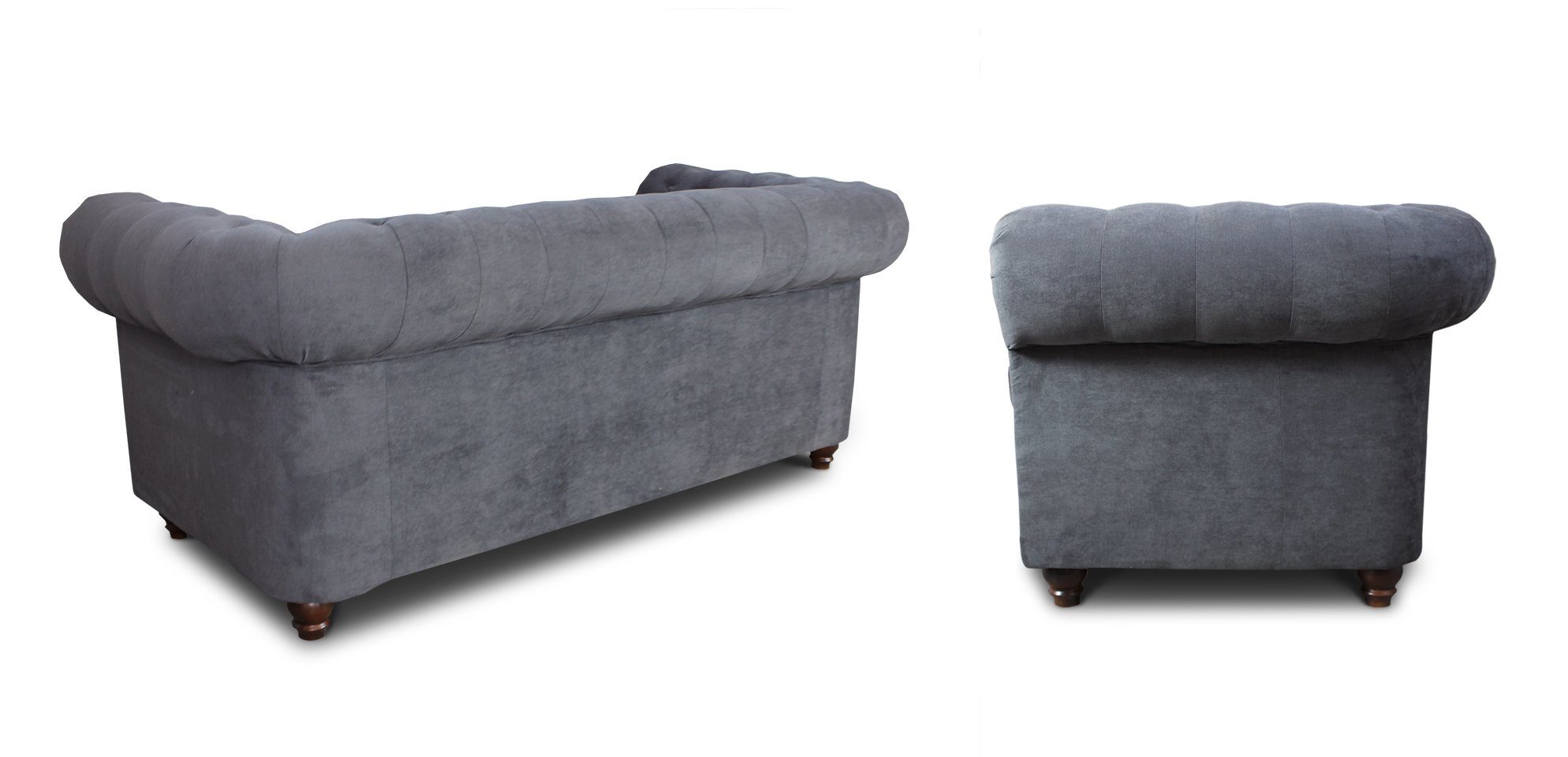 Sofnet Sofa Couch 2-er, Asti Sofa 2, Glamour Sofagarnitur, Chesterfield