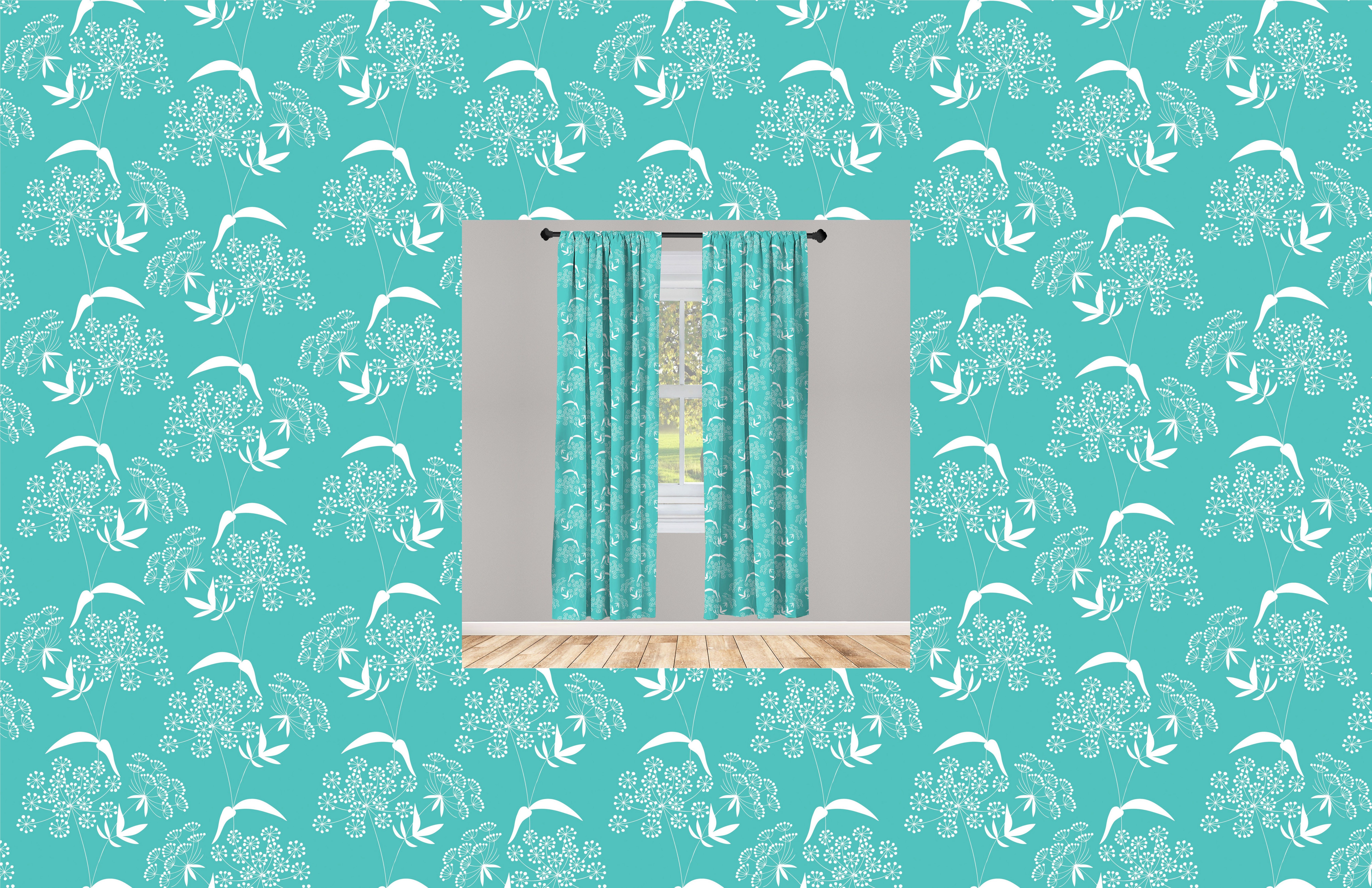 Gardine Vorhang für Wohnzimmer Schlafzimmer Dekor, Abakuhaus, Microfaser, Botanisch Bouquets Blüten entwerfen