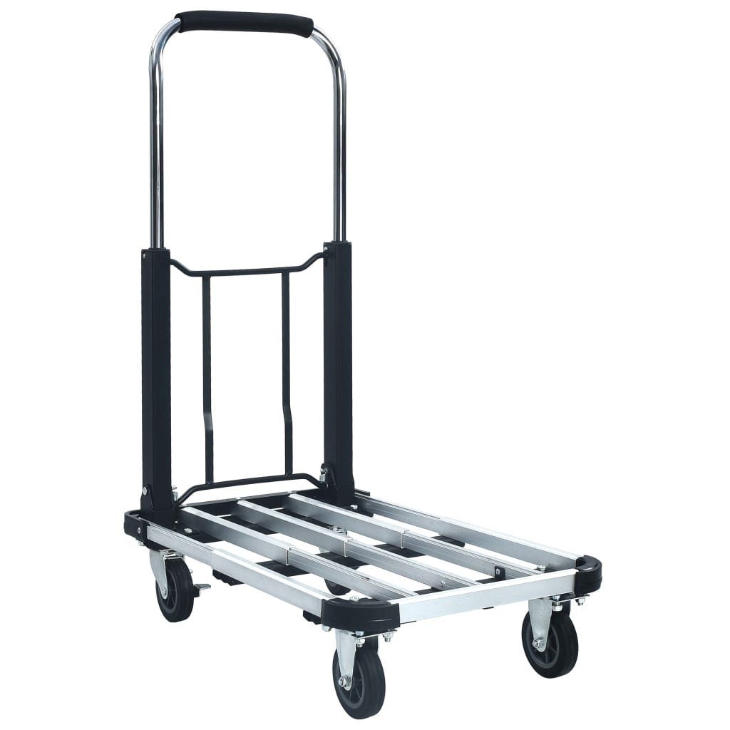 vidaXL Bollerwagen Transportwagen Klappbar 150 kg Aluminium Silbern