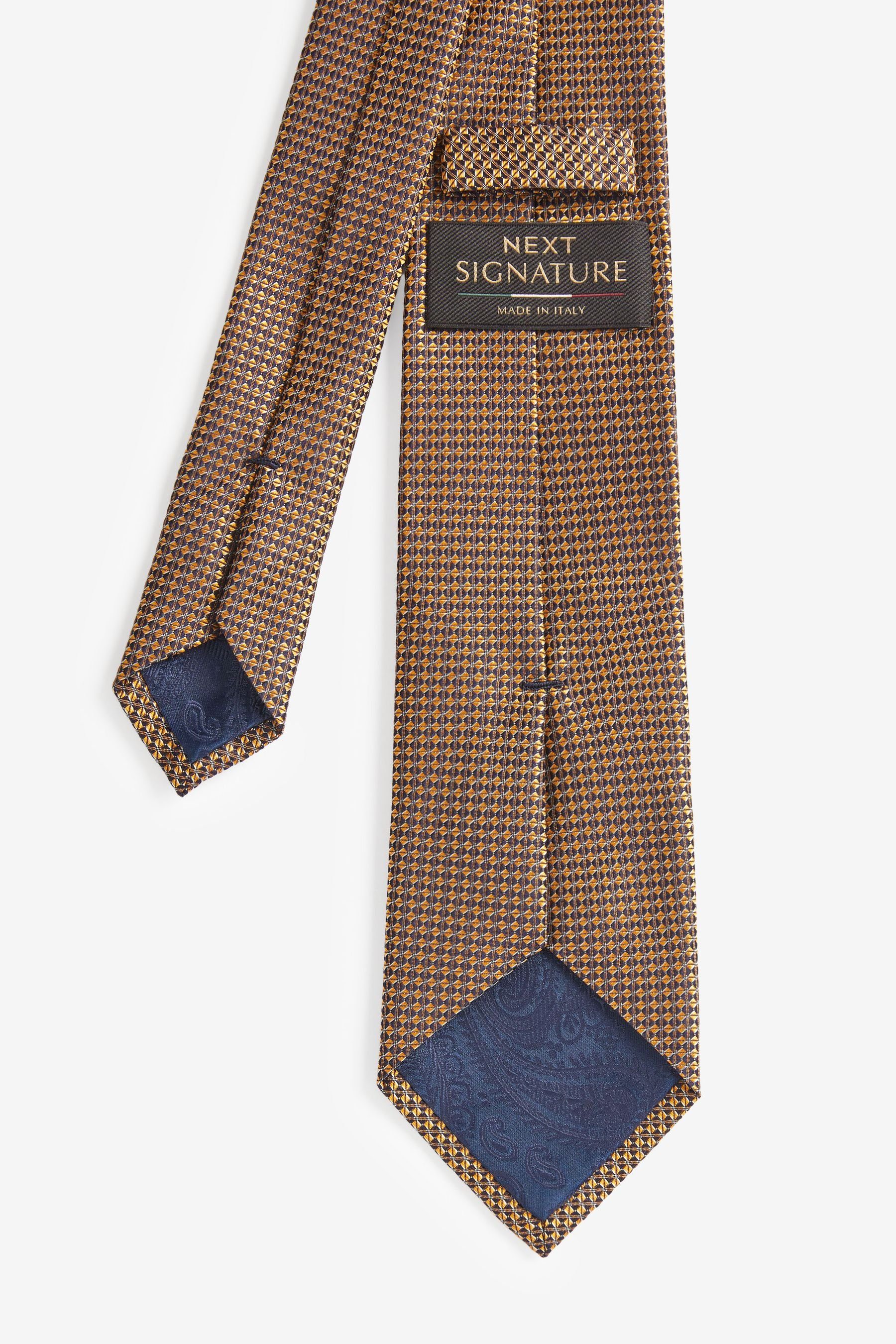 Signature-Krawatte Made Blue Floral Teal Next in Krawatte und Einstecktuch (2-St) Italy