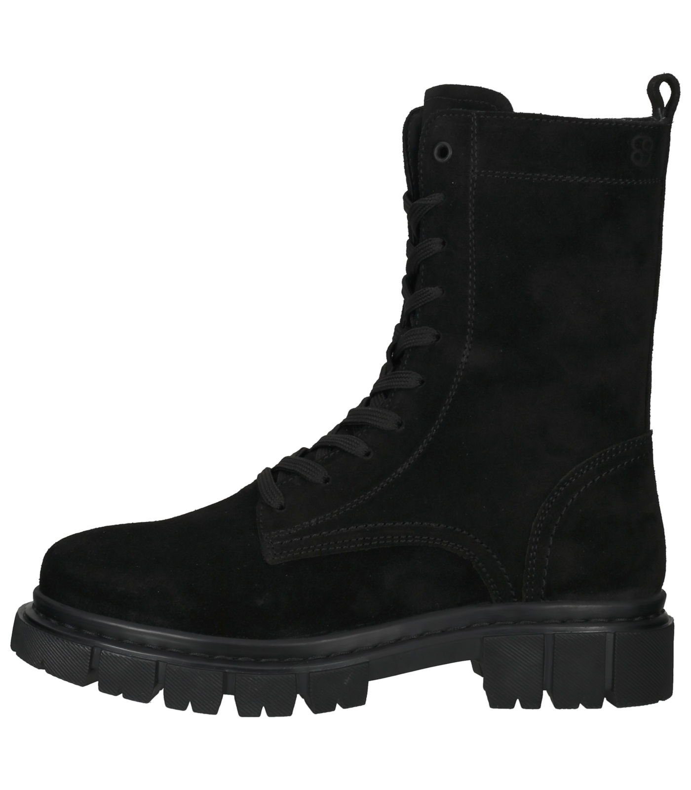 s.Oliver Veloursleder Schnürstiefelette Stiefelette Schwarz