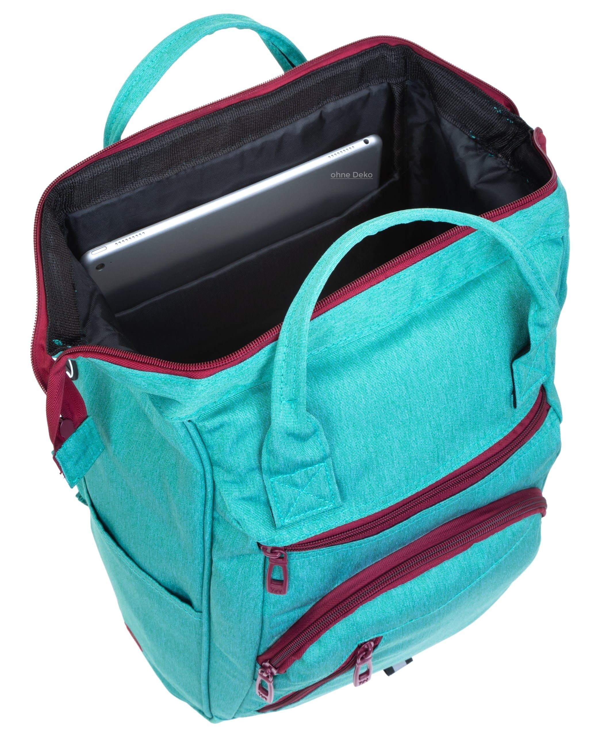ELEPHANT Cityrucksack Finn 12830 Damenrucksack Rucksack, A4 Damen Handtasche Daypack Klappöffnung + Schlüsselbörse