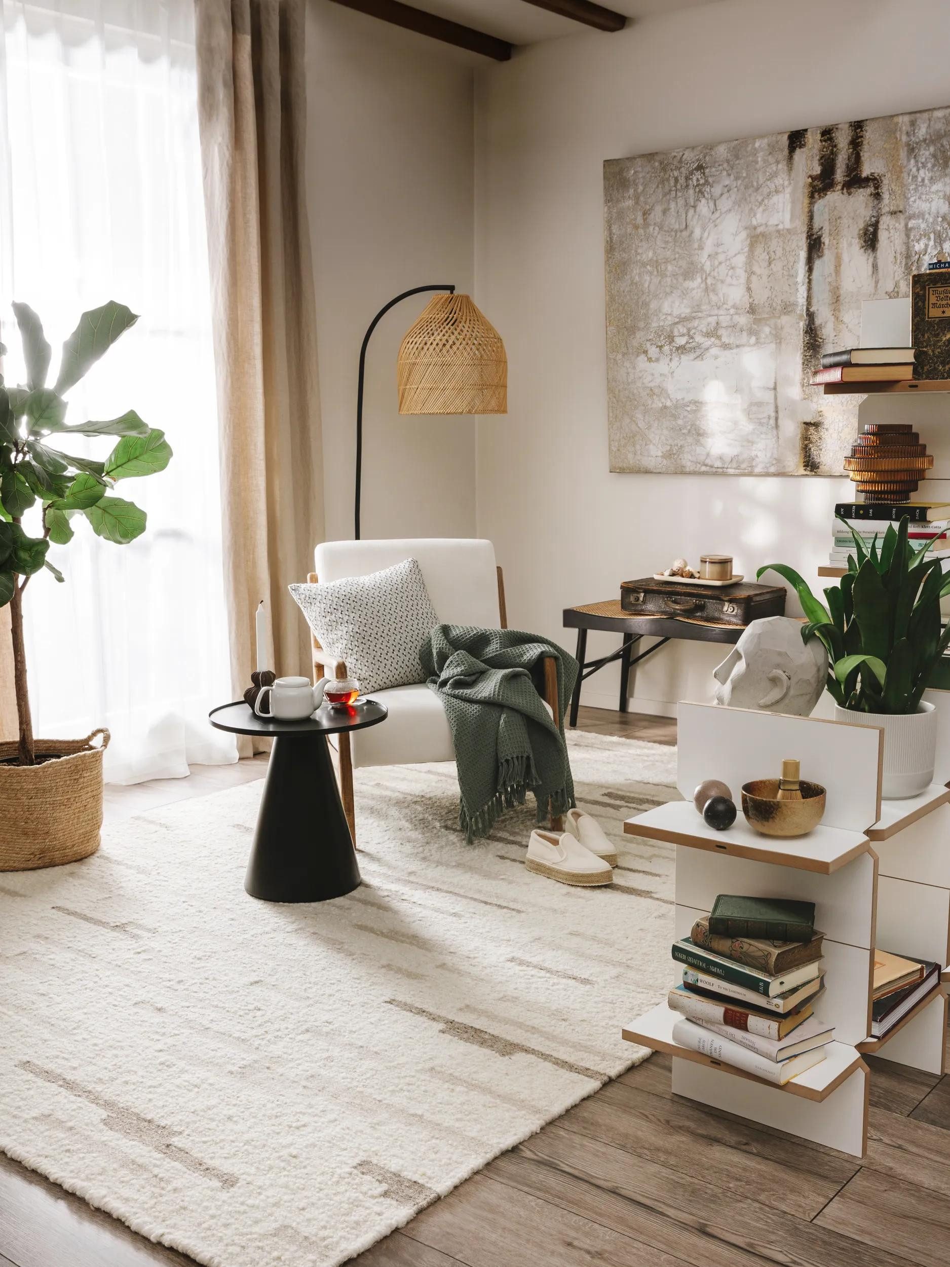 benuta Wollteppich Glen, rechteckig, Höhe: 11 mm, Kunstfaser, Berber, Ethno-Style, Wohnzimmer