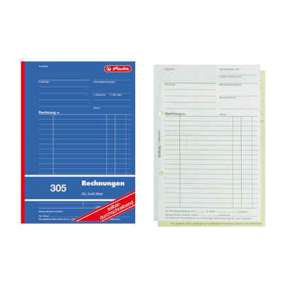 Herlitz Geschäftspapier Herlitz Rechnungsbuch 305 / A5 / 2x 40 Blatt / selbstdurchschreibend