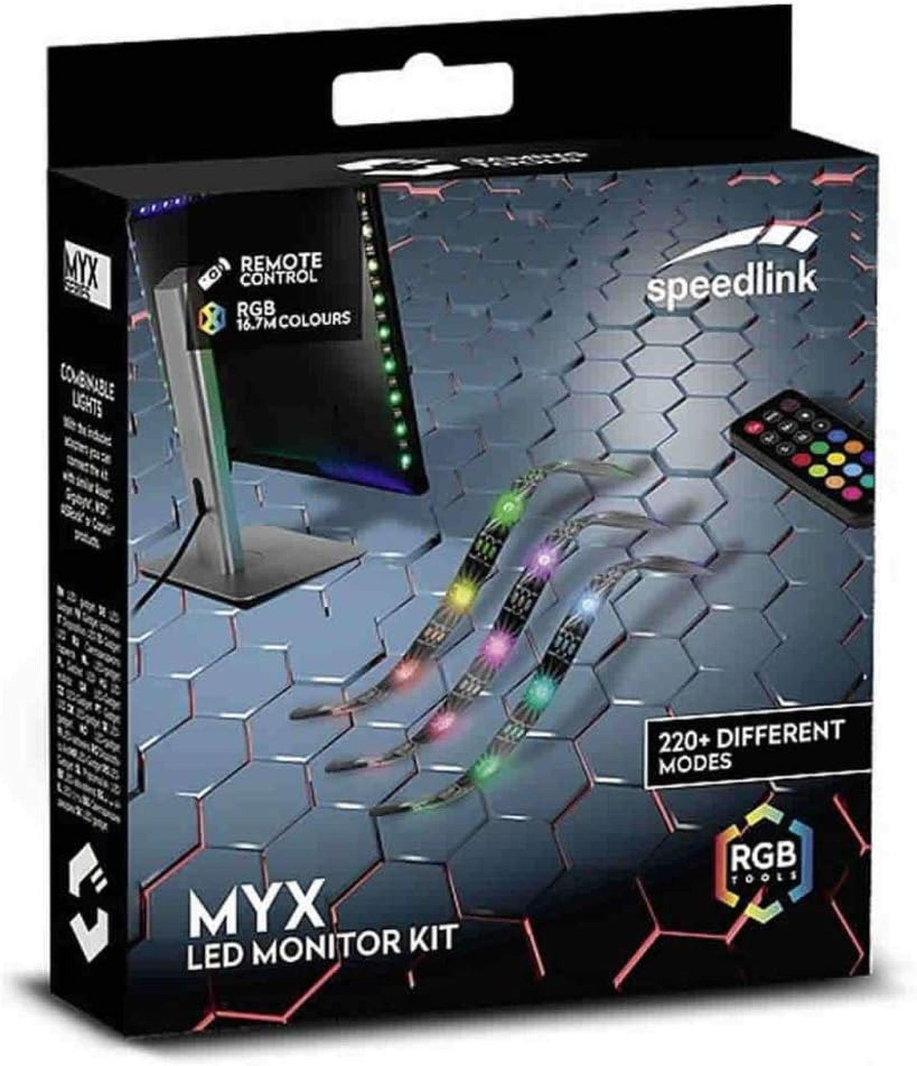 Speedlink LED Stripe MYX LED Monitor Kit, Über 220 verschiedene  Beleuchtungsmodi | Alle Modi per Fernbedienung einstellbar