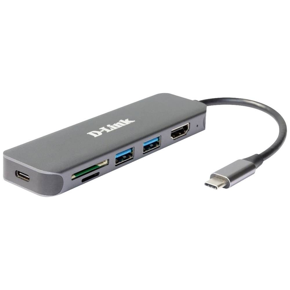D-Link Laptop-Dockingstation 6-in-1 USB-C® Hub mit Power Delivery DUB-2327