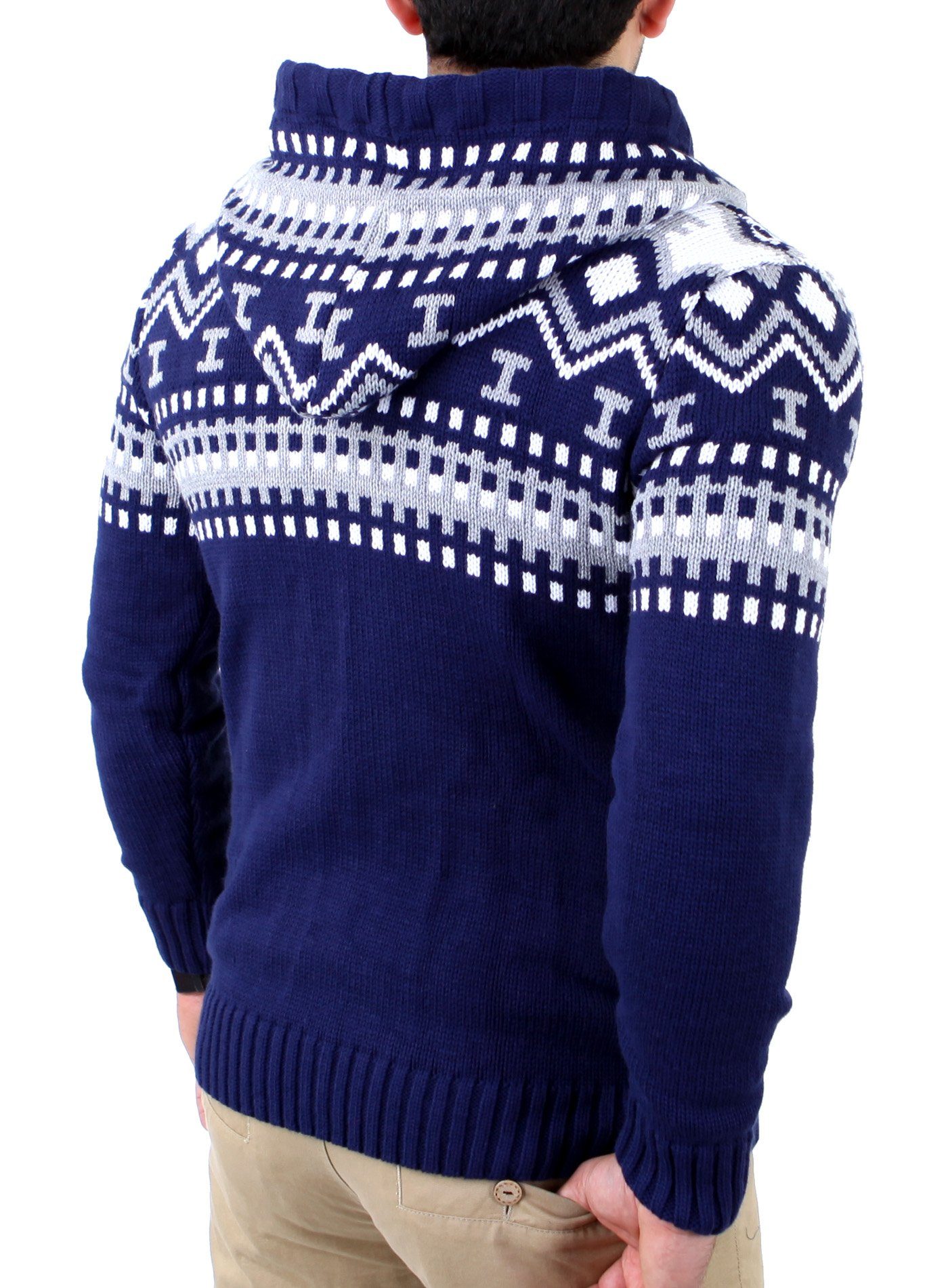 Reslad Strickpullover Reslad Herren Grobstrick Norweger Winter Strickjacke günstig online kaufen