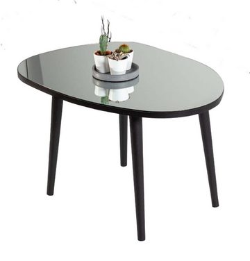 LEVOO Couchtisch LEVOO Belisa asymmetrischer Spiegeltisch schwarz