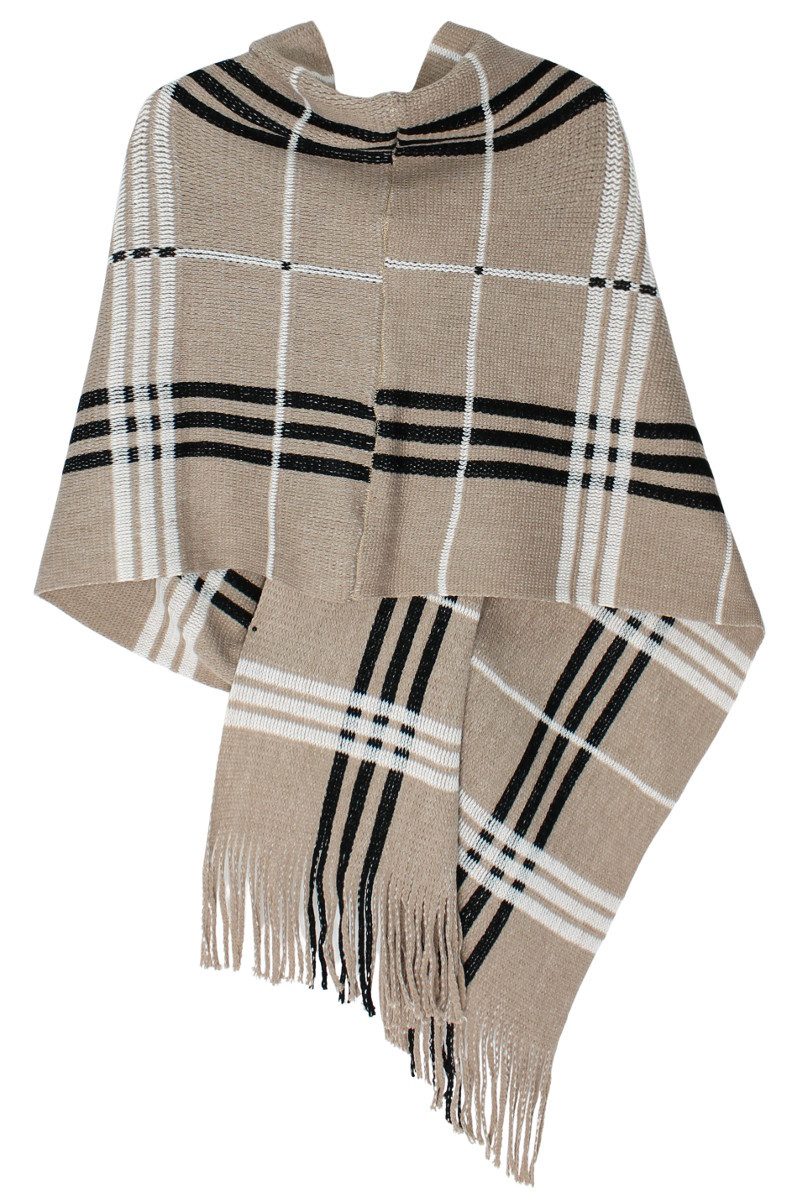 dy_mode Strickponcho Damen Strickponcho mit Fransen günstig online kaufen