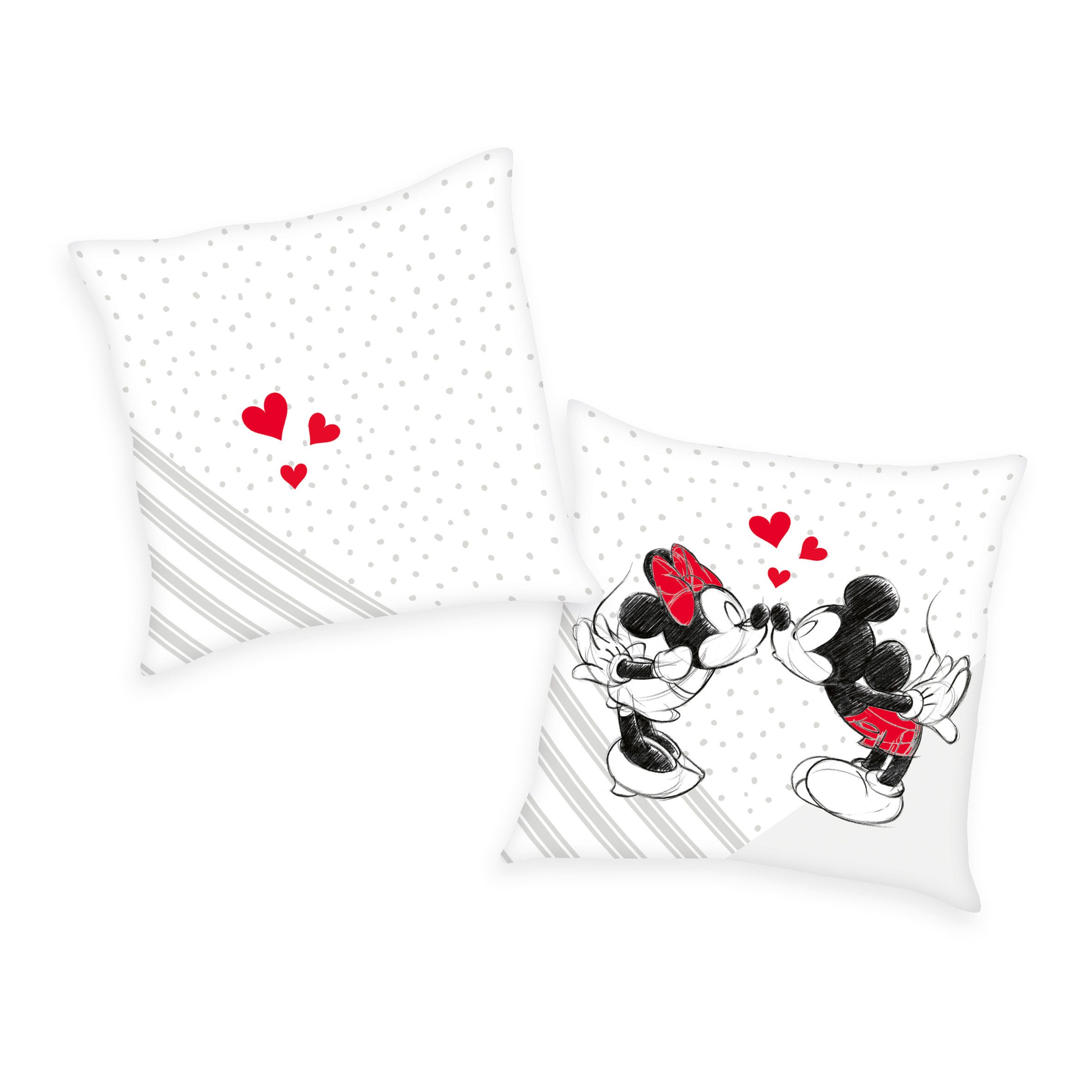 Herding Young Collection Dekokissen Disney's Mickey & Minnie Soft Velboa Kissen 40/40 cm Dekokissen, kinder kissen Baby deko Kissen