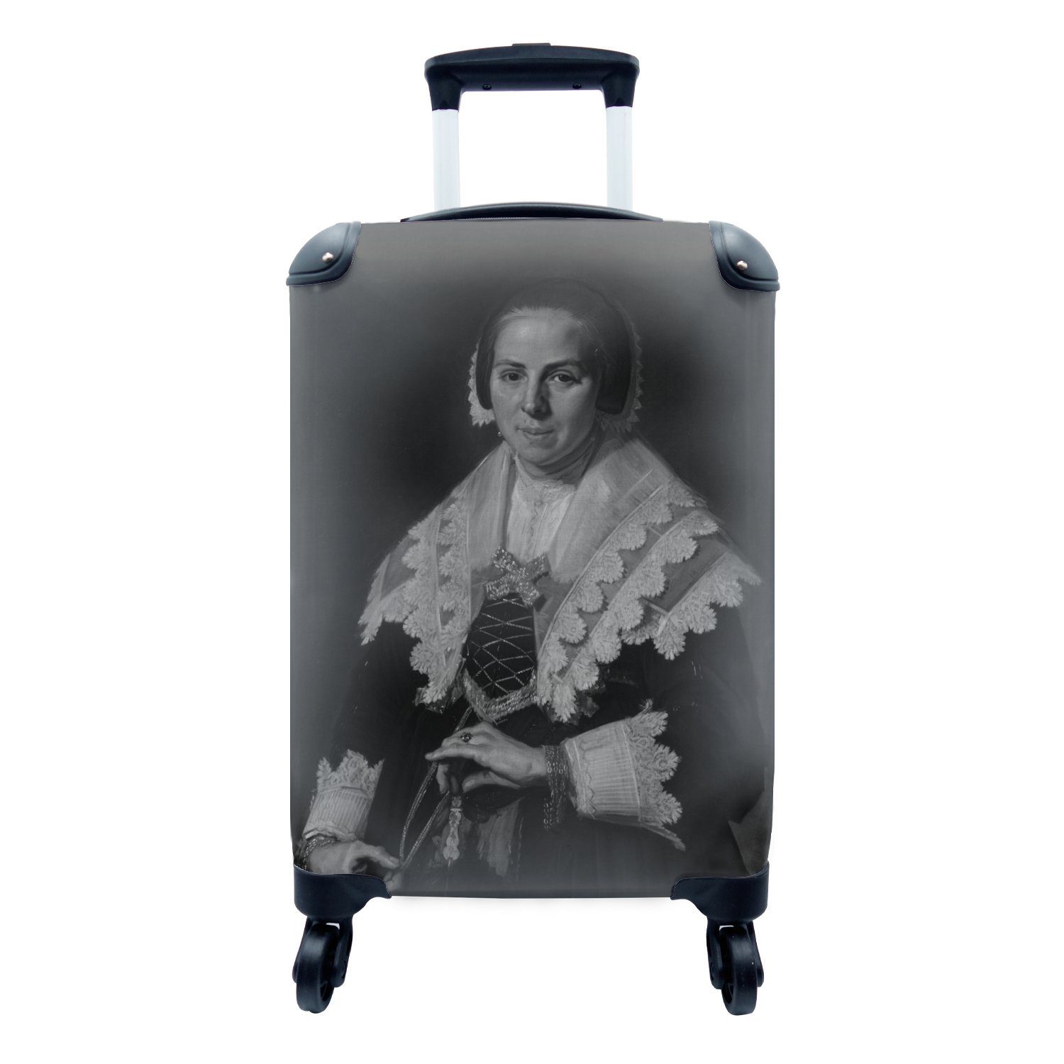 MuchoWow Handgepäckkoffer Bildnis einer Frau - Frans Hals, 4 Rollen, Reisetasche mit rollen, Handgepäck für Ferien, Trolley, Reisekoffer