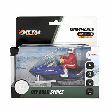 Toi-Toys Modellauto SCHNEEMOBIL mit Fahrer Licht Sound 12cm Spielzeug 45 (Blau), Maßstab 1:20 - 1:35, Wintersport Snowmobile