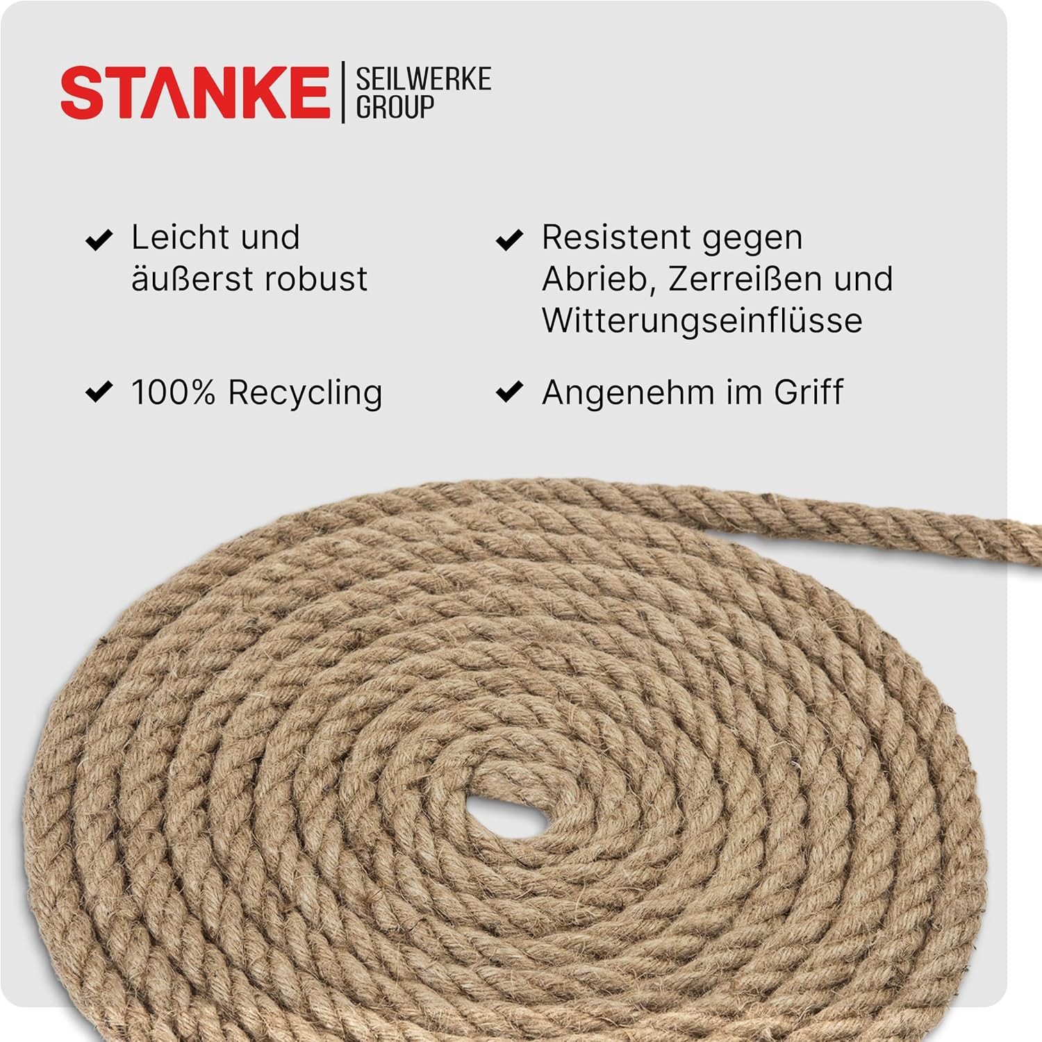 STANKE Juteseil gedreht 12mm Kordel Tauwerk Kratzbaum Seil (Naturseil), imp günstig online kaufen