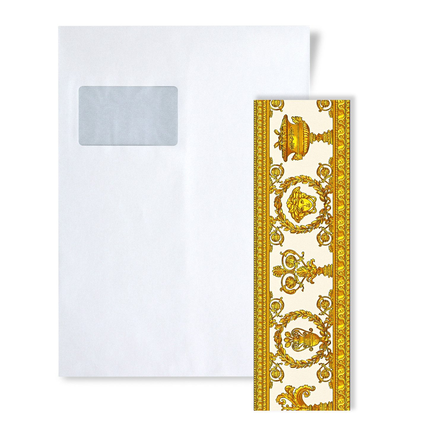 Profhome Bordüre 1 MUSTERSTÜCK S-343052-GU Длина ca. 29 cm MUSTER Barock Tapete, (1 Musterblatt, ca. A5-A4), ocker