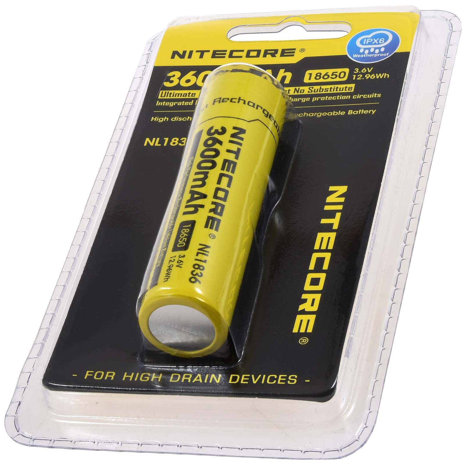 Nitecore Li-Ion Akku Typ 18650 3600mAh NL1836 Akku 3600 mAh (3.7 V)