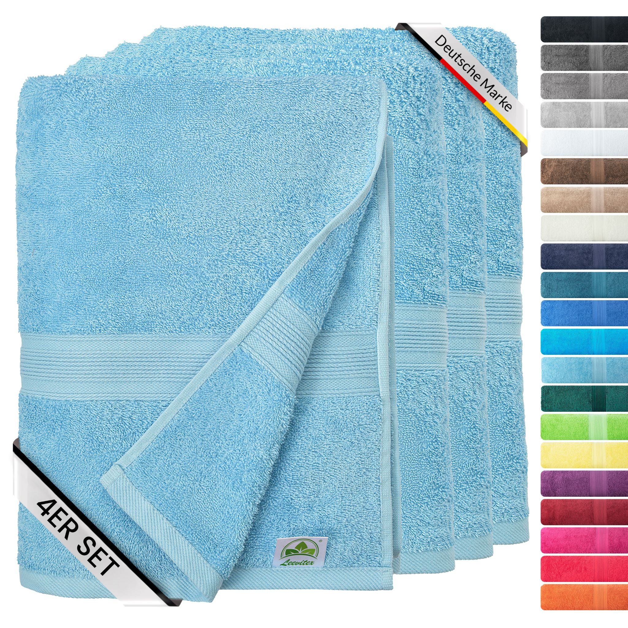 leevitex® Handtuch Frottee 4er Set, 50 günstig online kaufen