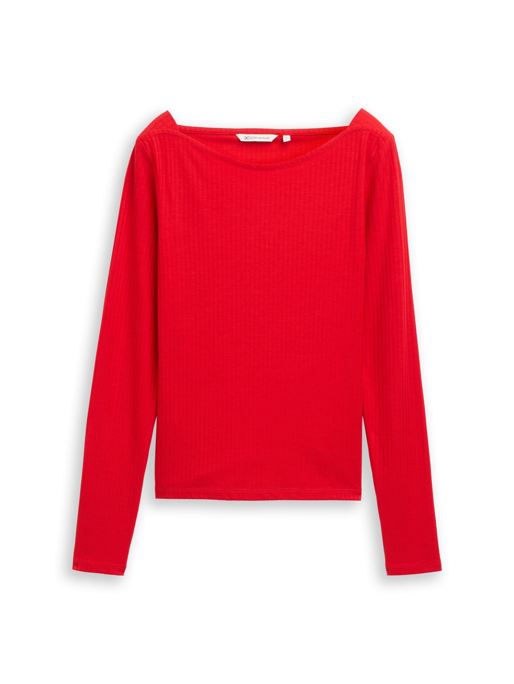 TOM TAILOR Denim Langarmshirt T-Shirt Slim Fit Langarmshirt mit U-Boot-Auss günstig online kaufen