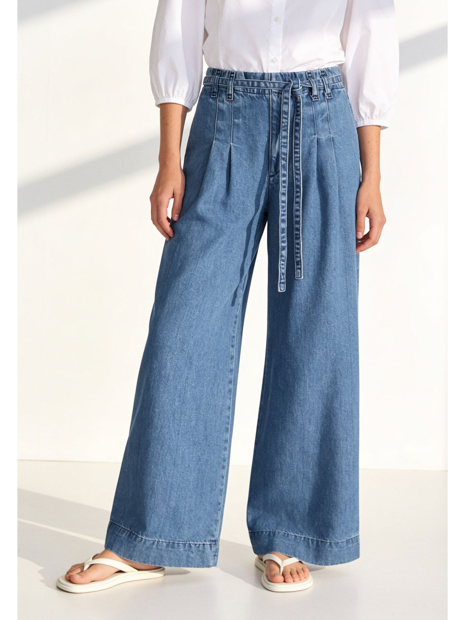 MORE&MORE Regular-fit-Jeans weite, leichte Jeans