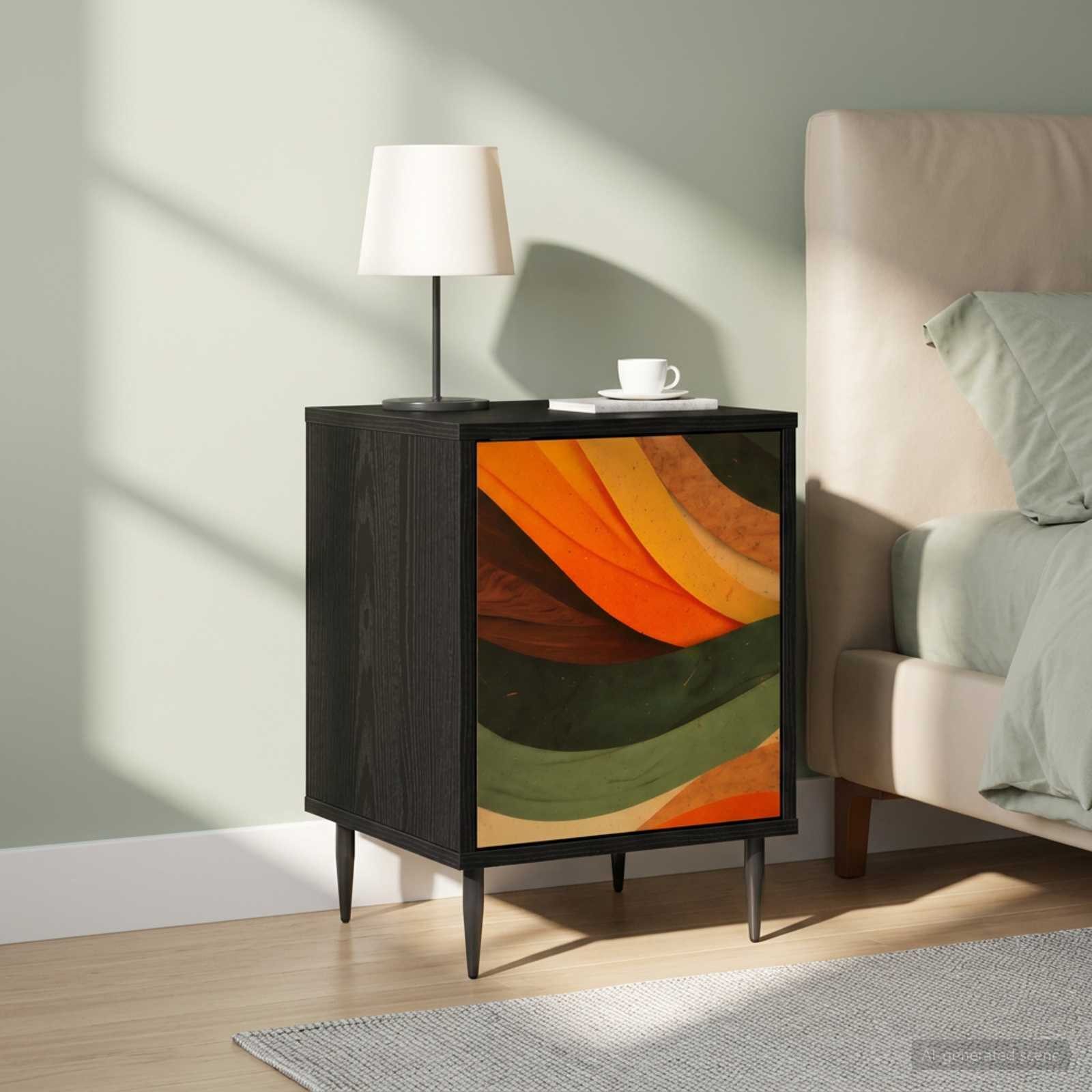 vidaXL Nachttisch Nachttisch BONN 2 stk. Schwarz Eichen-Optik 36 x 33 x 51 cm (2-St)