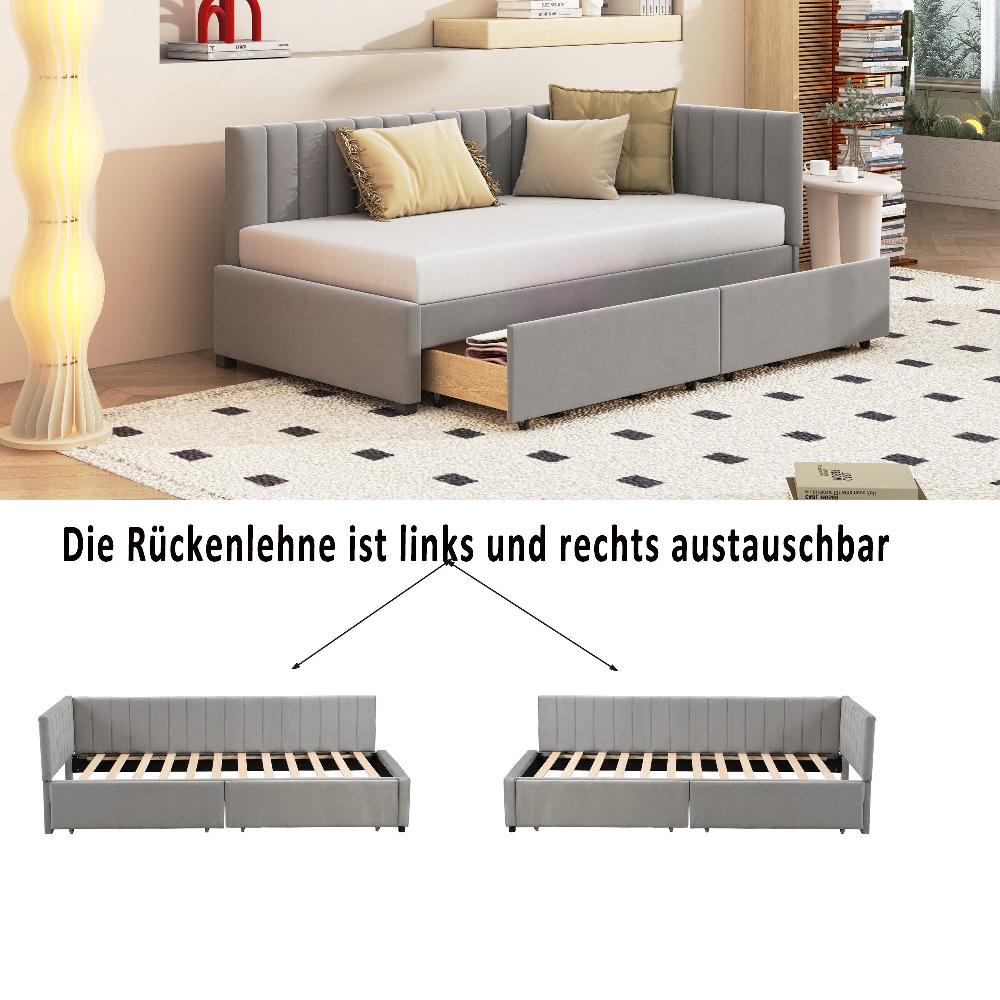 Merax Daybett (1 tlg), Polster-Schlafsofa 90x200cm, Tagesbett mit Stauraum günstig online kaufen