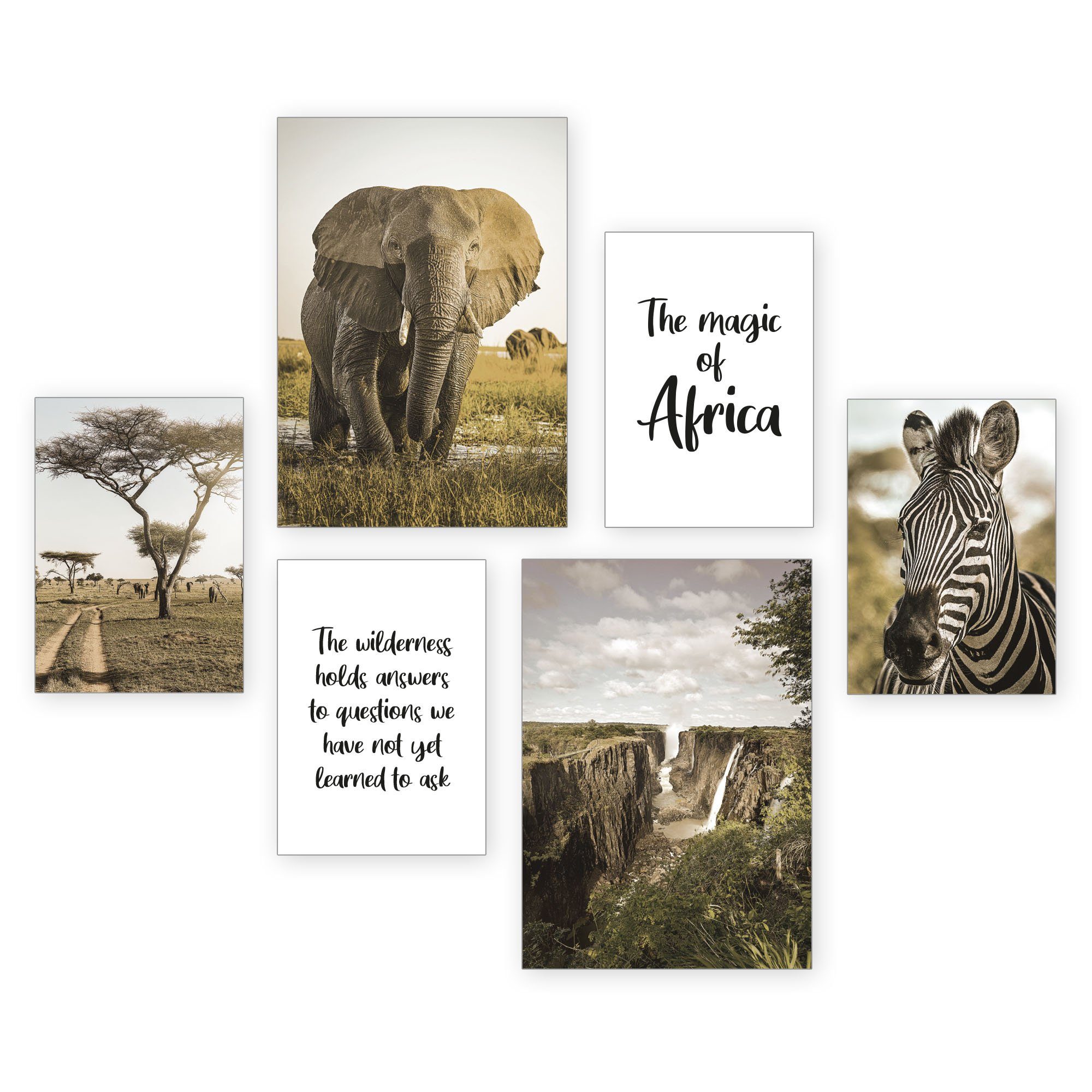 Kreative Feder Poster Natur Landschaft Afrika Safari Savanne Zebra Elefant Reisen Set 6 Stuck 6 Teiliges Poster Set Kunstdruck Wandbild Posterwand Bilderwand Optional Mit Rahmen Wp537 Online Kaufen Otto