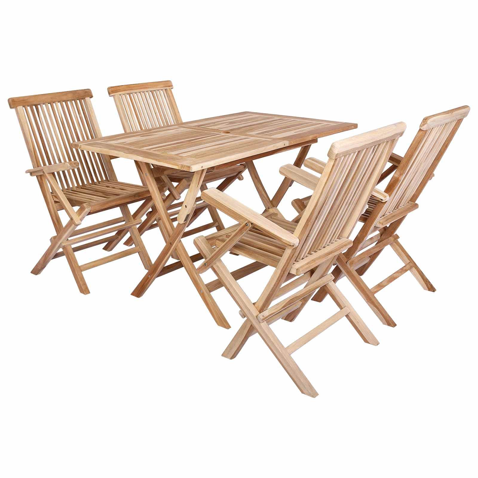 vidaXL Gartenlounge-Set Gartenmöbel Set 5 Stk. Natur Massivholz, (5-tlg)