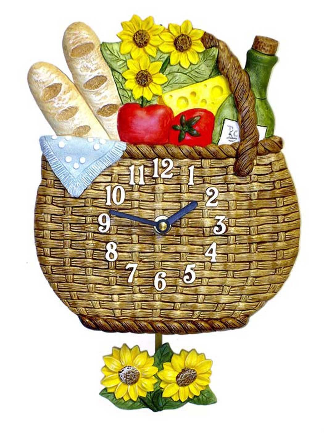 Terrastudio Wanduhr Pendel Wanduhr Picknick Korb - Terrastudio Modell: 03.2307.00