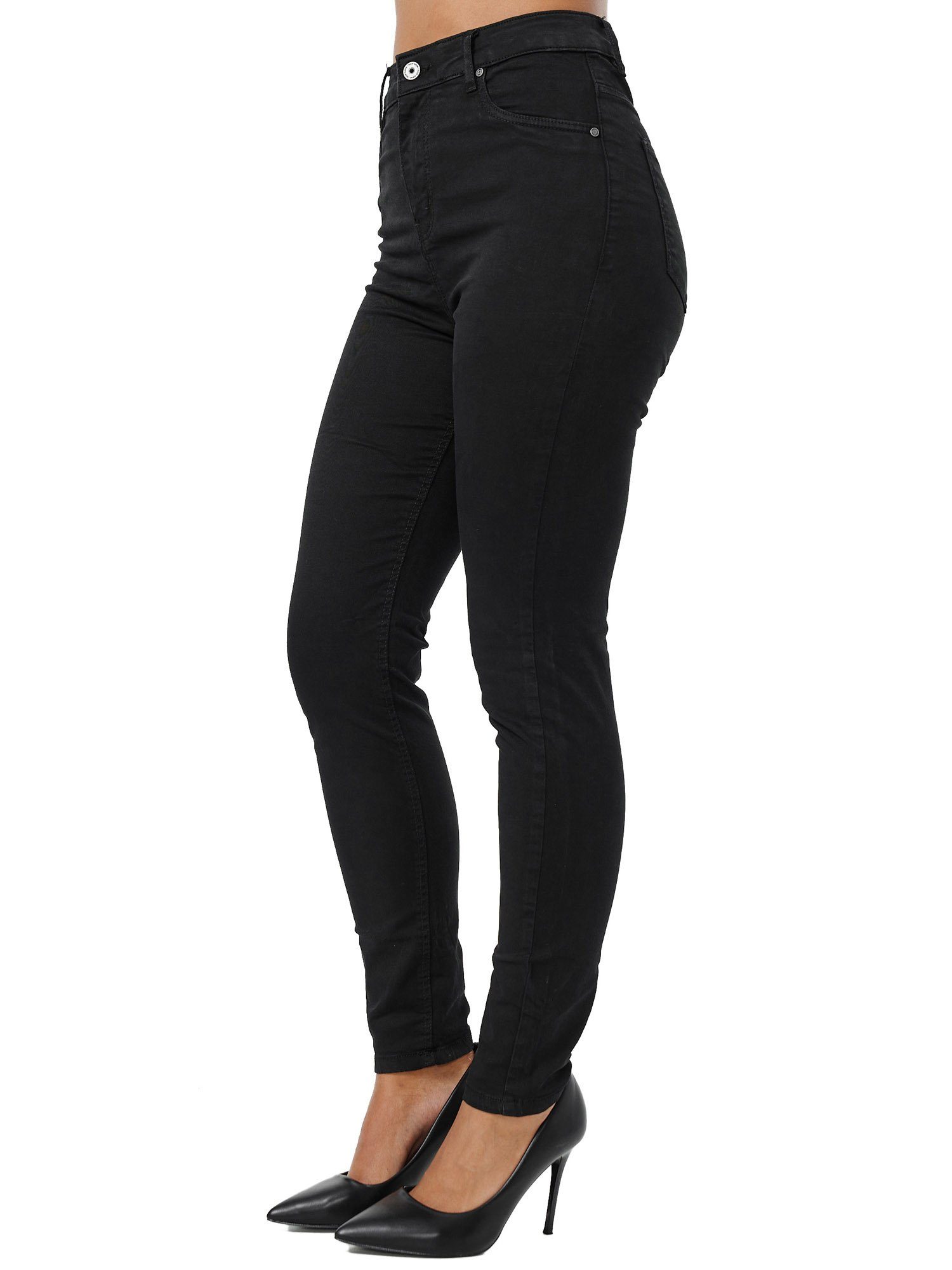 Tazzio Skinny-fit-Jeans F103 Rise Damen schwarz Jeanshose High