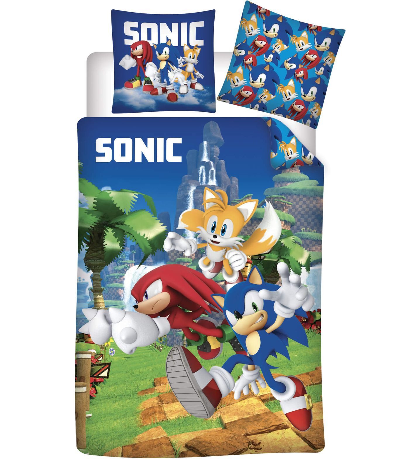 BrandMac Bettwäsche Sonic the Hedgehog - Wende-Bettwäsche-Set, 135x200 & 80x80, Baumwolle, 100% Baumwolle