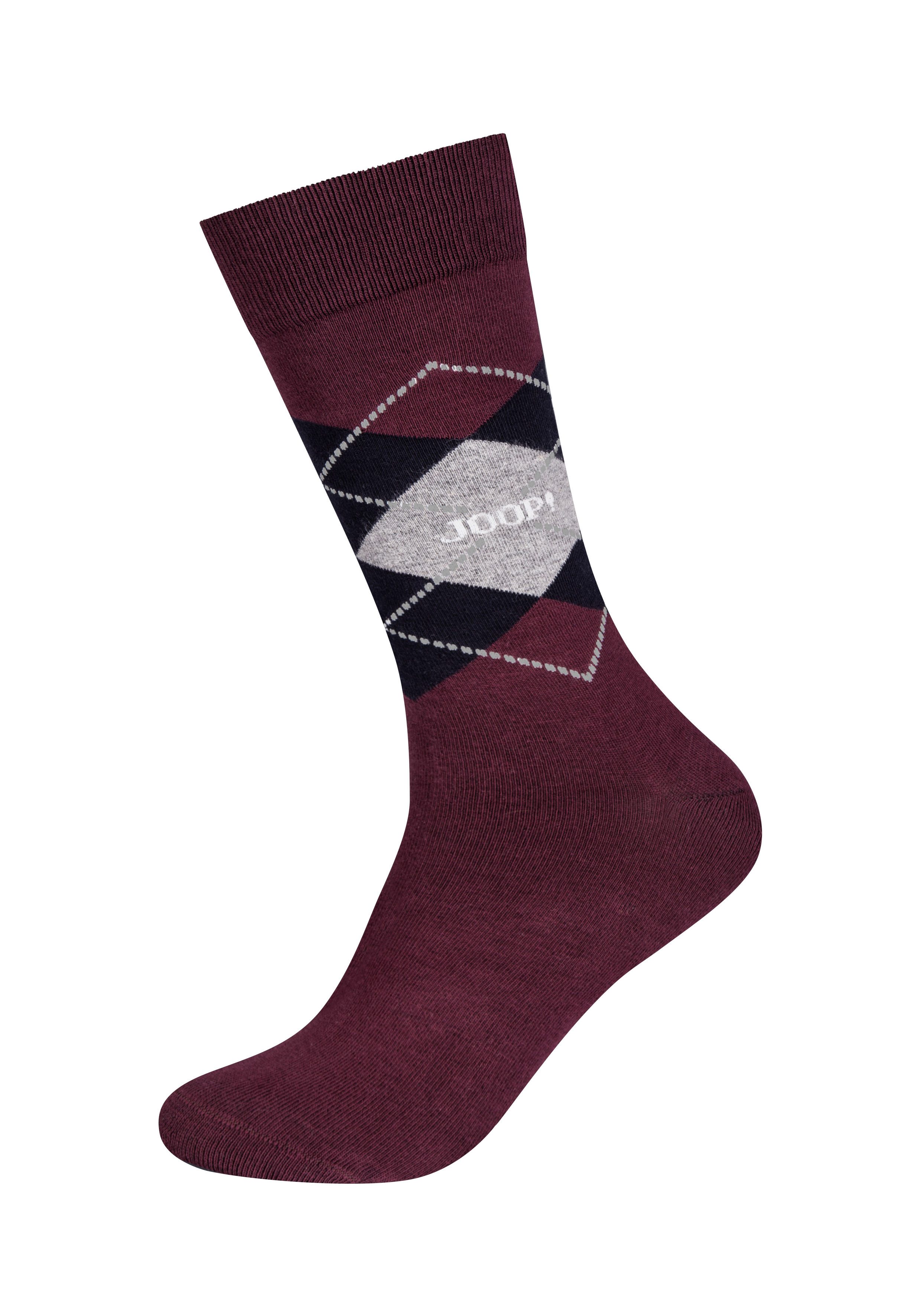 JOOP! Socken premium essentials (2 Paar) Premium Qualität, verstärkte Ferse, verstärkte Zehen, Argyle Design