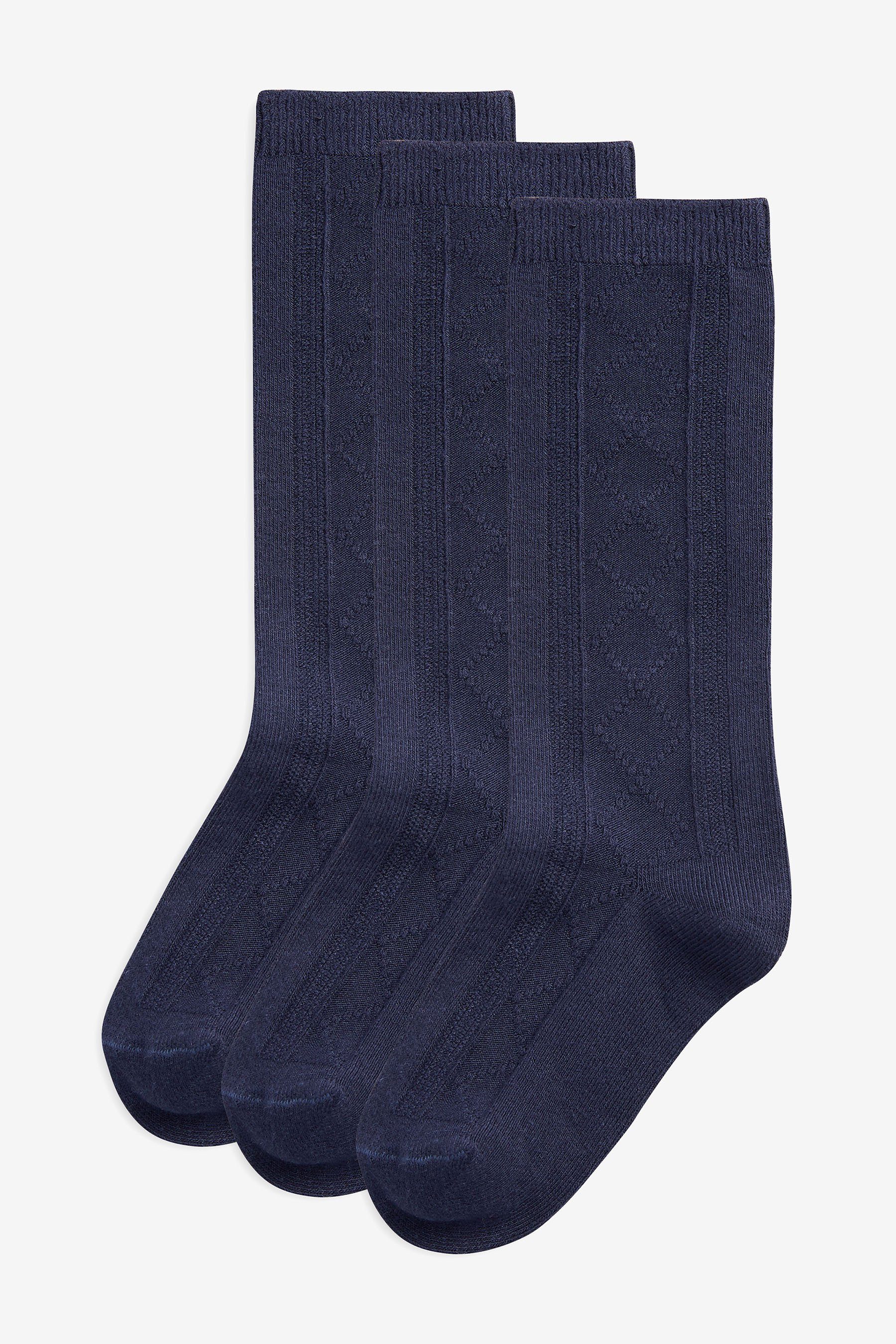 Kurzsocken Pointelle-Kniestrümpfe im 3er-Pack