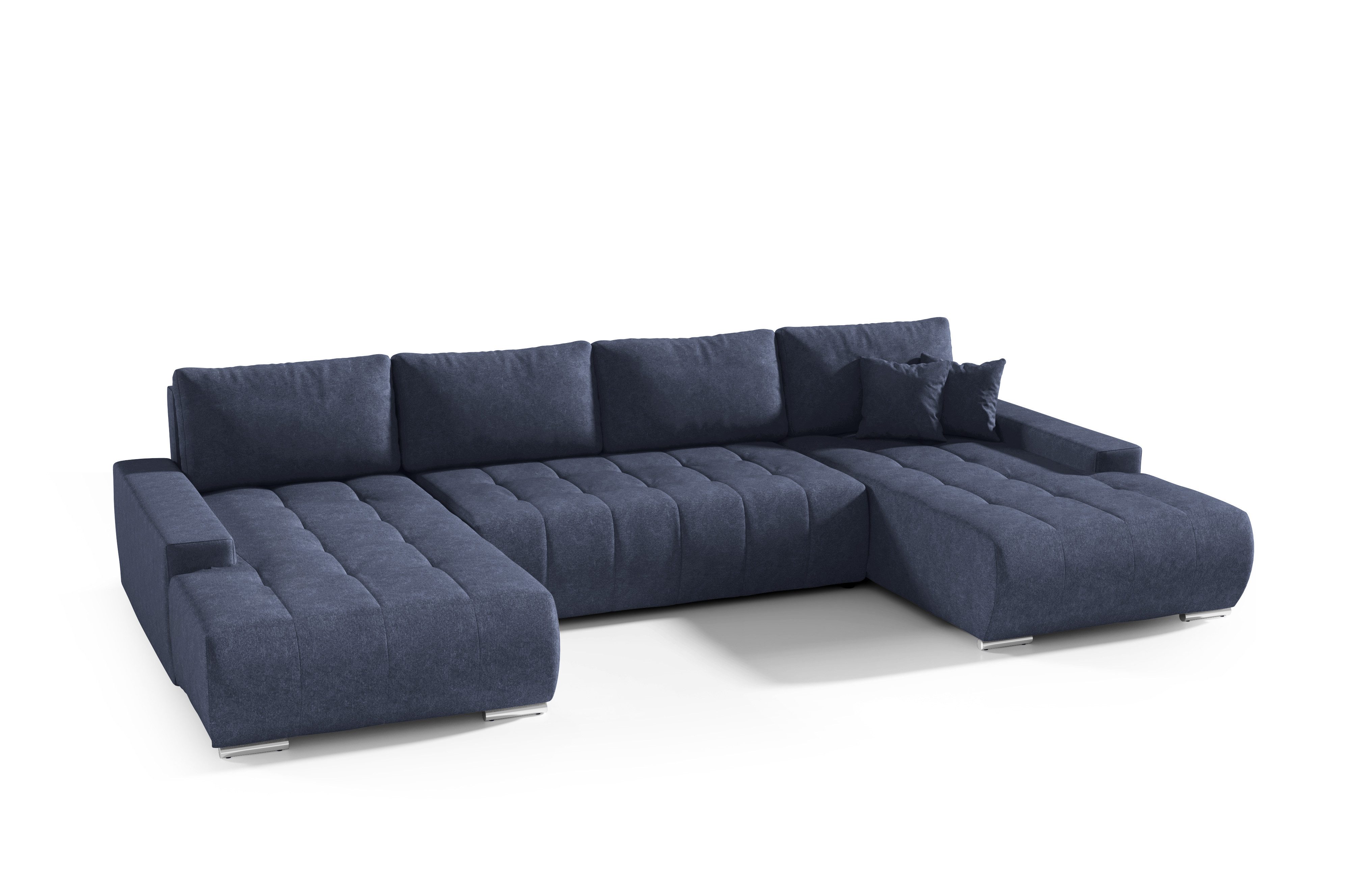Compleo Ecksofa mit Schlaffunktion aus Velourstoff günstig online kaufen