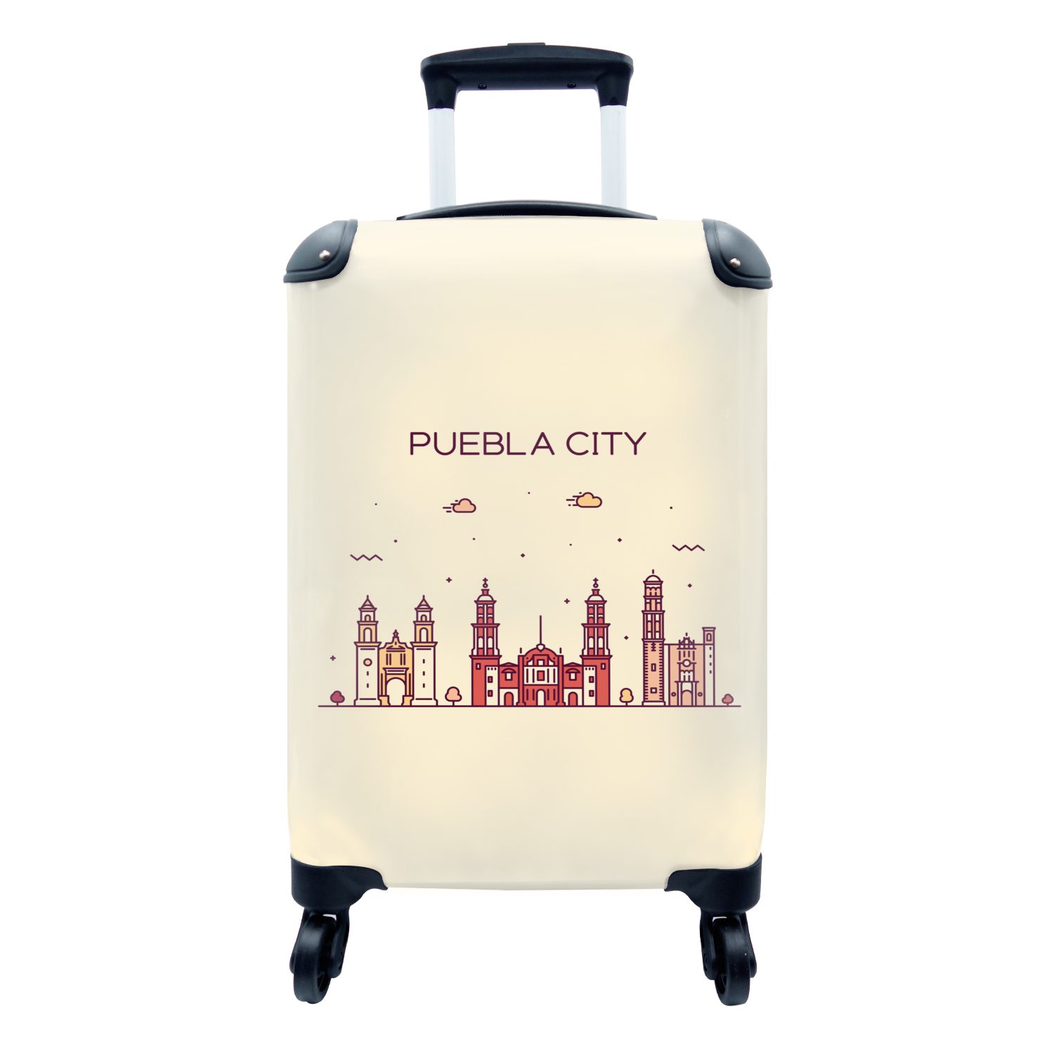 Reisetasche für - Puebla, Ferien, rollen, Handgepäck Skyline Reisekoffer 4 Trolley, Handgepäckkoffer - Rollen, Mexiko mit MuchoWow