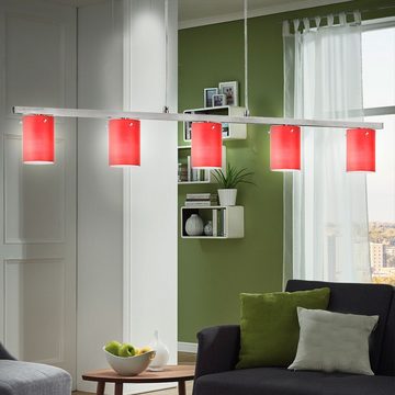 etc-shop LED Pendelleuchte, Leuchtmittel inklusive, Warmweiß, Glas Hänge Leuchte Wohnzimmer Chrom Beleuchtung 5-flg Lampe im