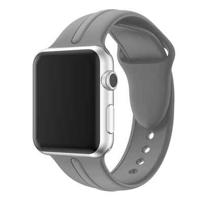 CoverKingz Smartwatch-Armband »Sportarmband für Apple Watch 41/40/38mm Silikon Armband Series 7/6/SE/5/4 Grau«, Schnallenverschluss