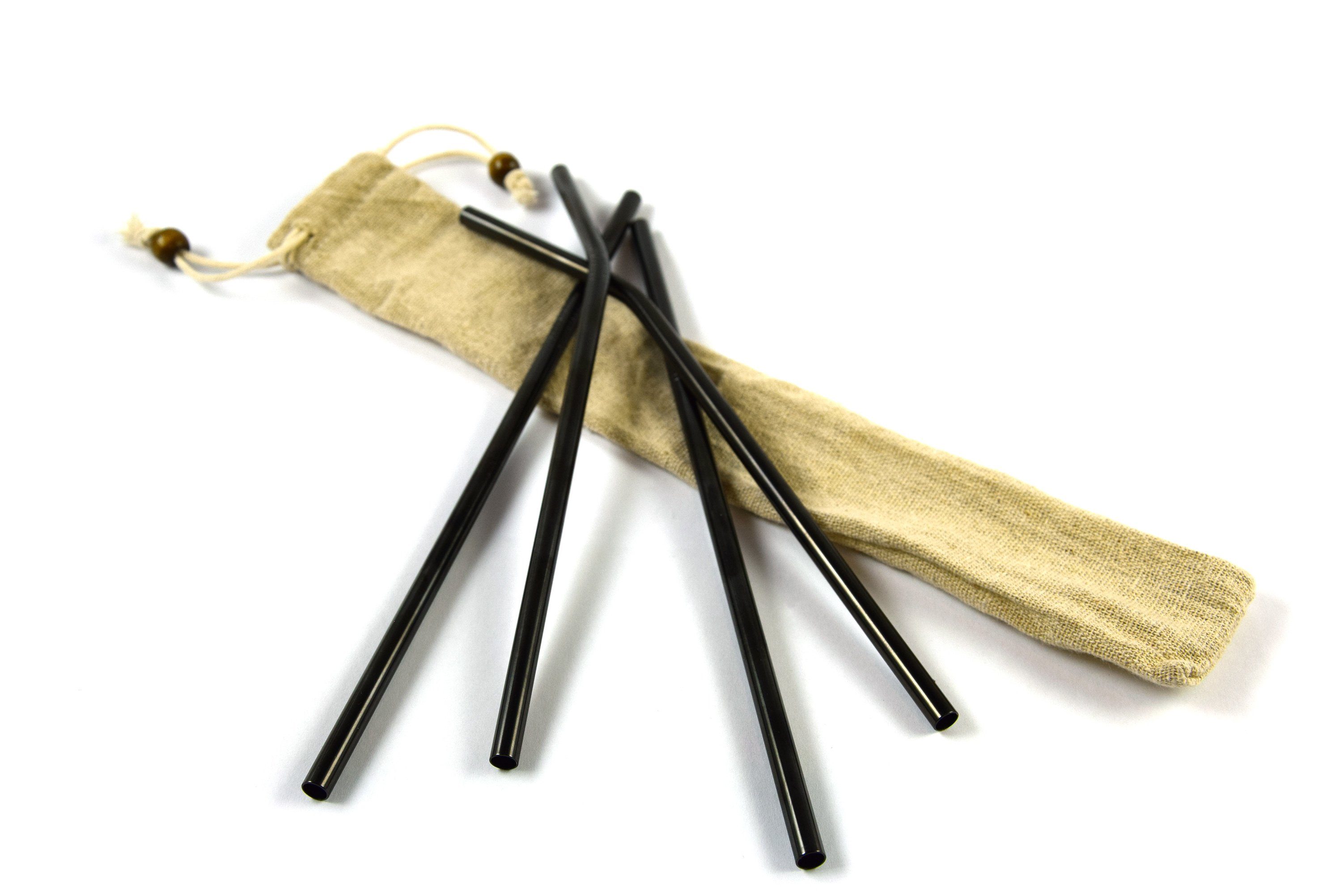 SHIBBY Trinkhalme 4er Pack Edelstahl-Strohhalm Set