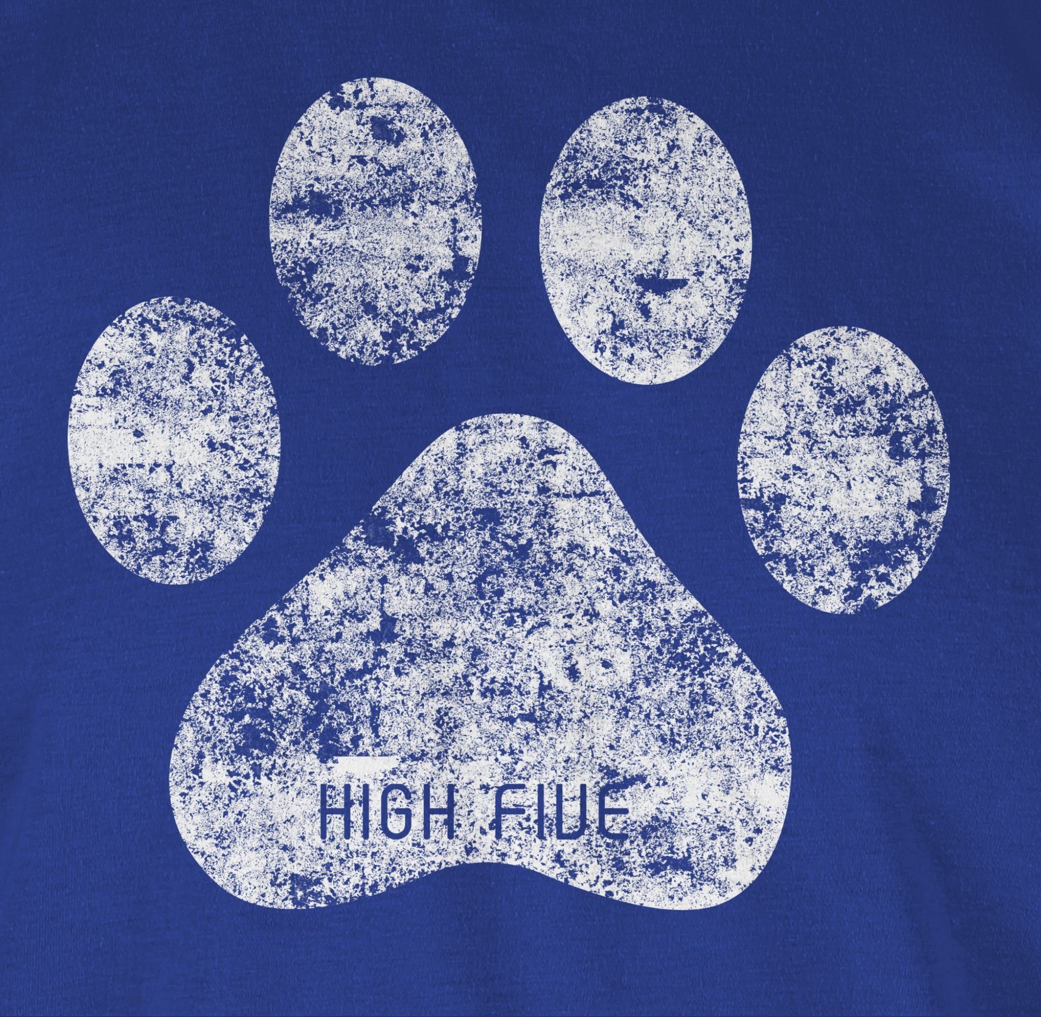 Shirtracer T-Shirt High Five Hunde Hundebesitzer 3 Geschenk Pfote Royalblau für