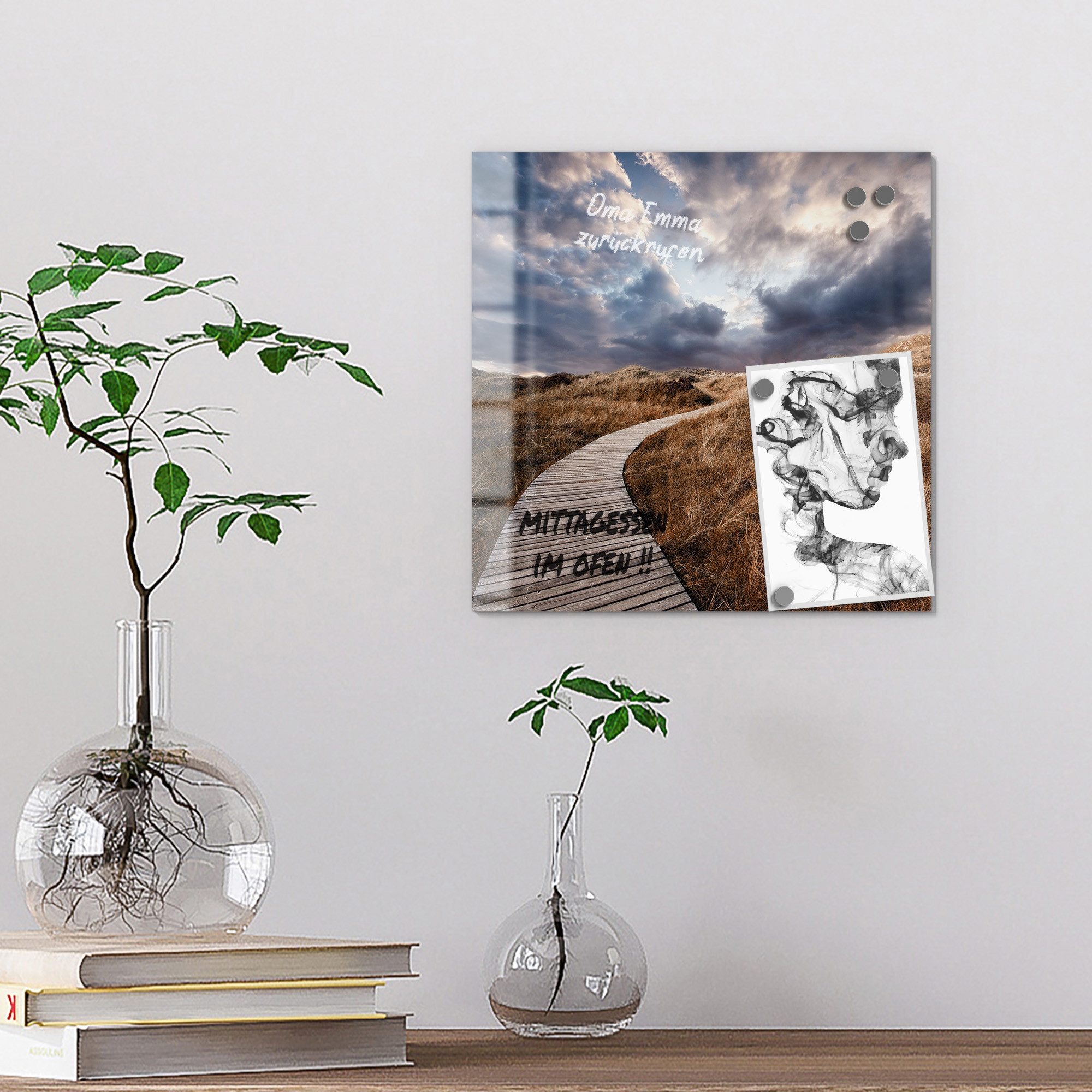 DEQORI Magnettafel 'Goldener Pfad', Whiteboard Pinnwand beschreibbar