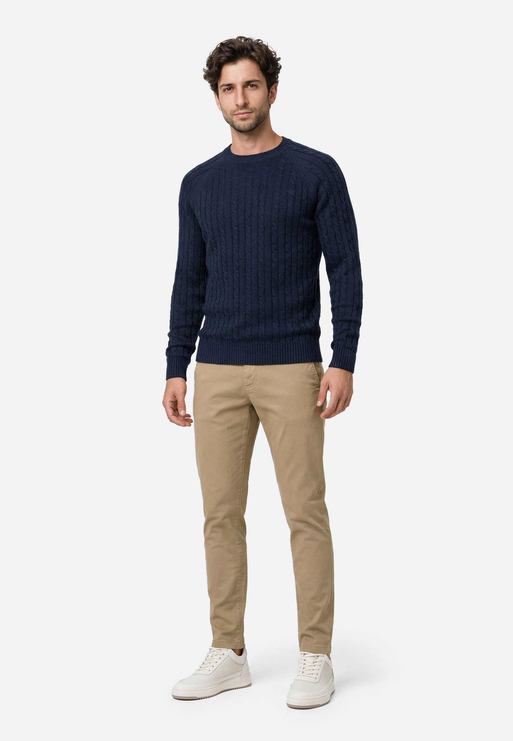 Kronstadt Strickpullover Herren KSFlynn Strickpullover Herrenpullover Strickpullover mit zeitlosem Zopfmuster