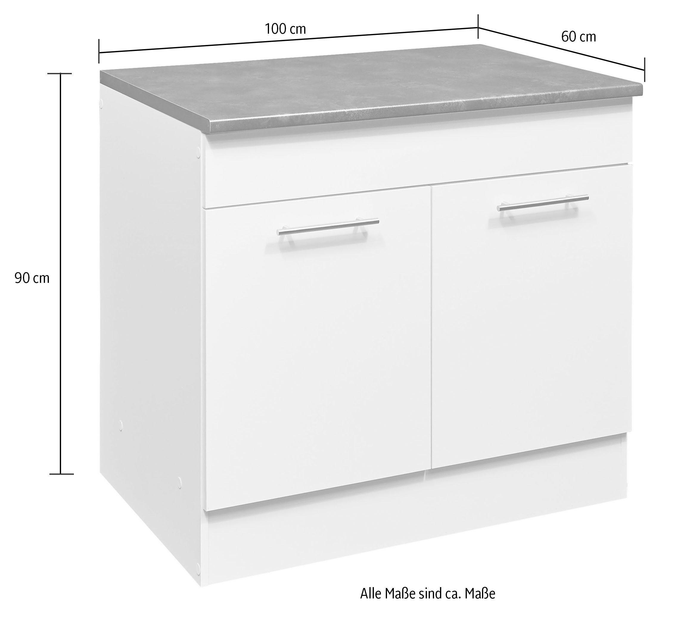 BASIC by Breite Eddi 100 cm Spülenschrank Balculina