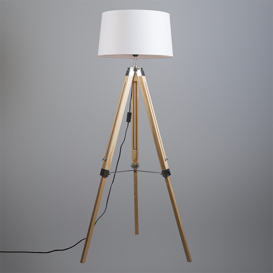 Qazqa Stehlampe Tripod, ohne Leuchtmittel, E27, günstig online kaufen