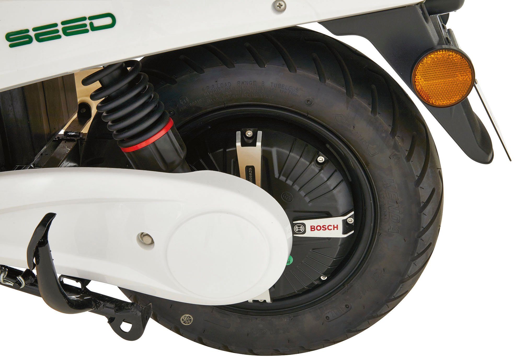 E-Motorroller Akkus und GreenStreet weiß 45 1660 2 W, inkl. Plus, km/h, Topcase SEED