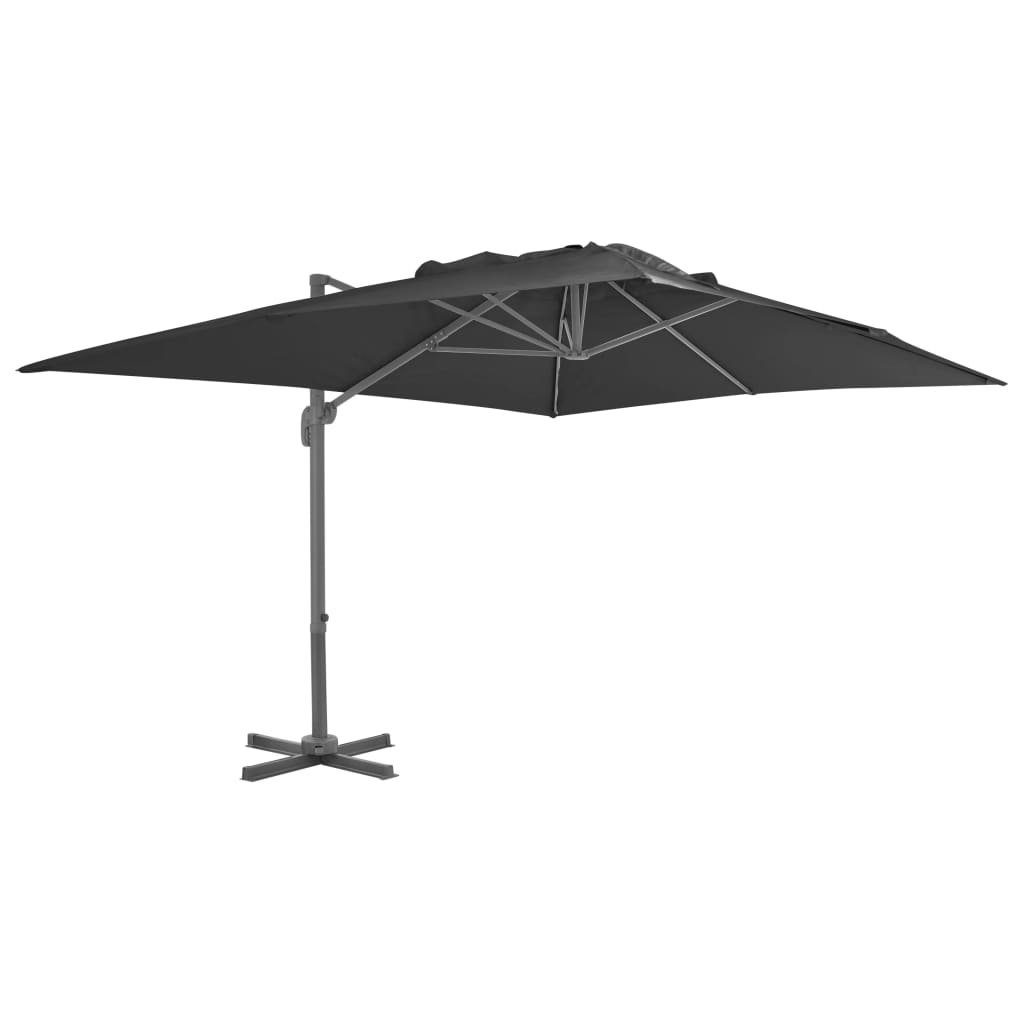 vidaXL Sonnenschirm Ampelschirm mit Aluminiummast 400 x 300 cm Anthrazit