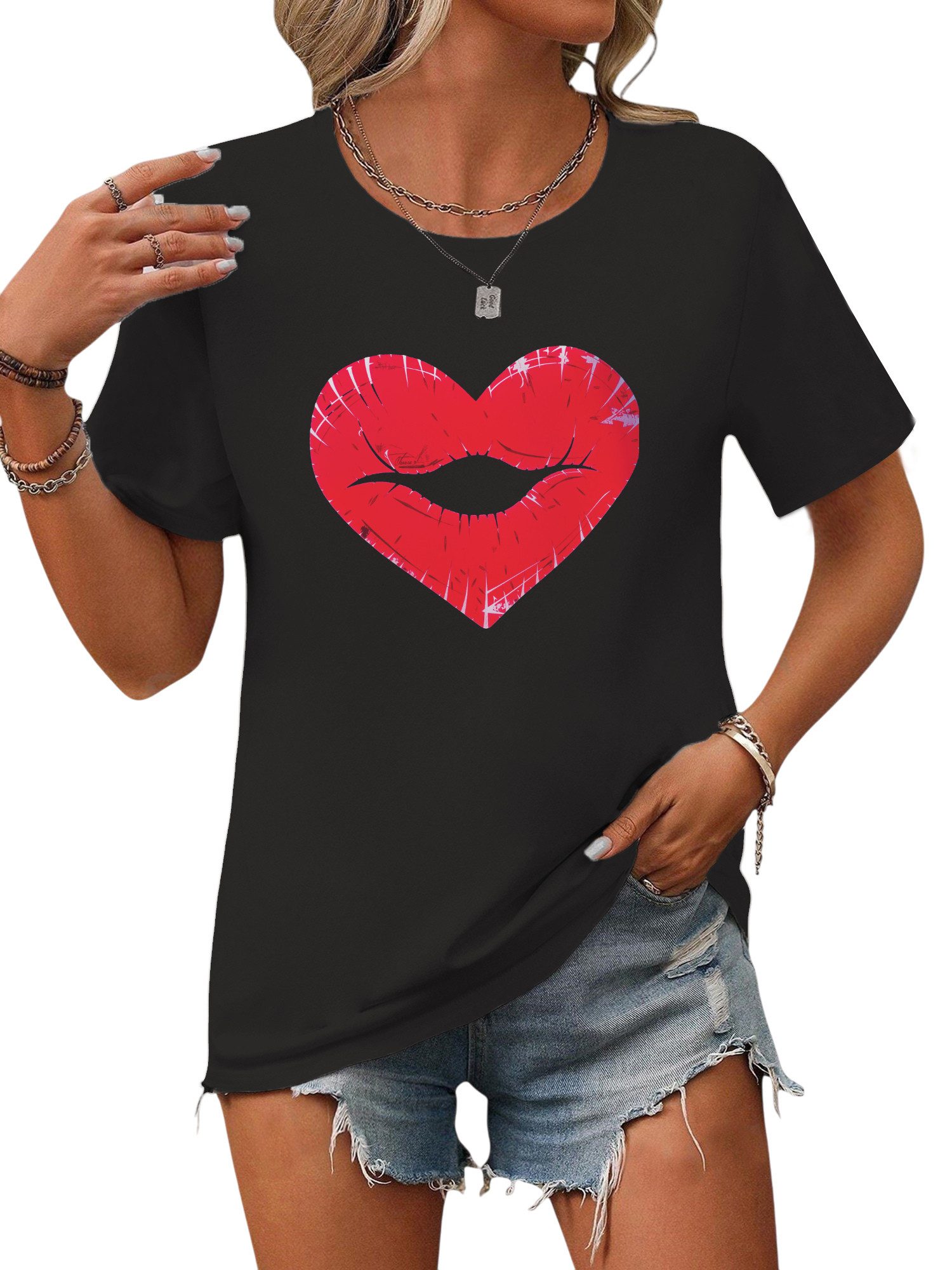 PYL Kurzarmbluse Damen Bequemes Sommer Kurzarmbluse günstig online kaufen