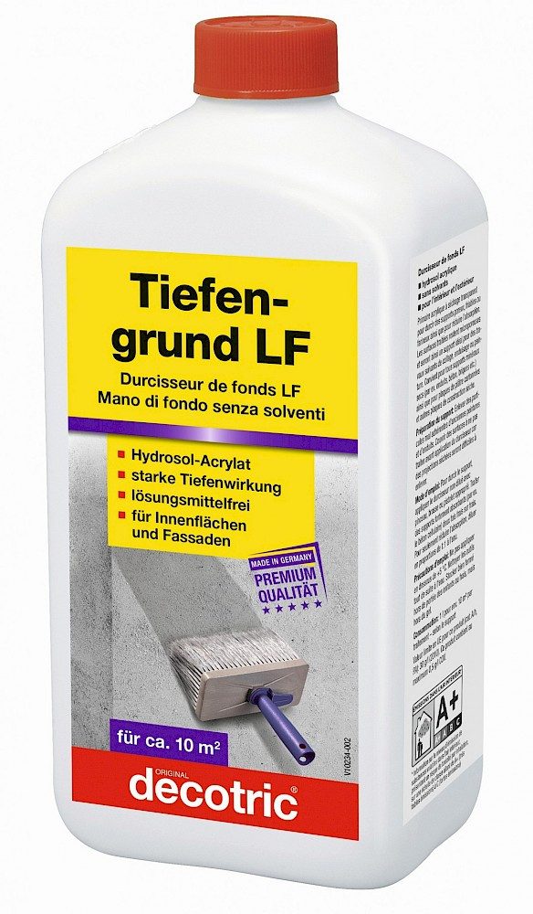 decotric® Tiefengrund LF Tiefengrundierung für innen und außen, Hydrosol-Acrylat, 1 Liter