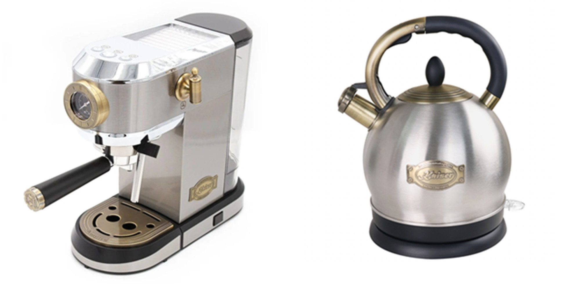 Kaiser Küchengeräte Wasserkocher Kontroll LED 2L WK 2000 R+KA 2001 R Kaffeemaschine,19 bar, Retro Wasserkocher Kontroll LED 2L +Kaffeemaschine,19 bar
